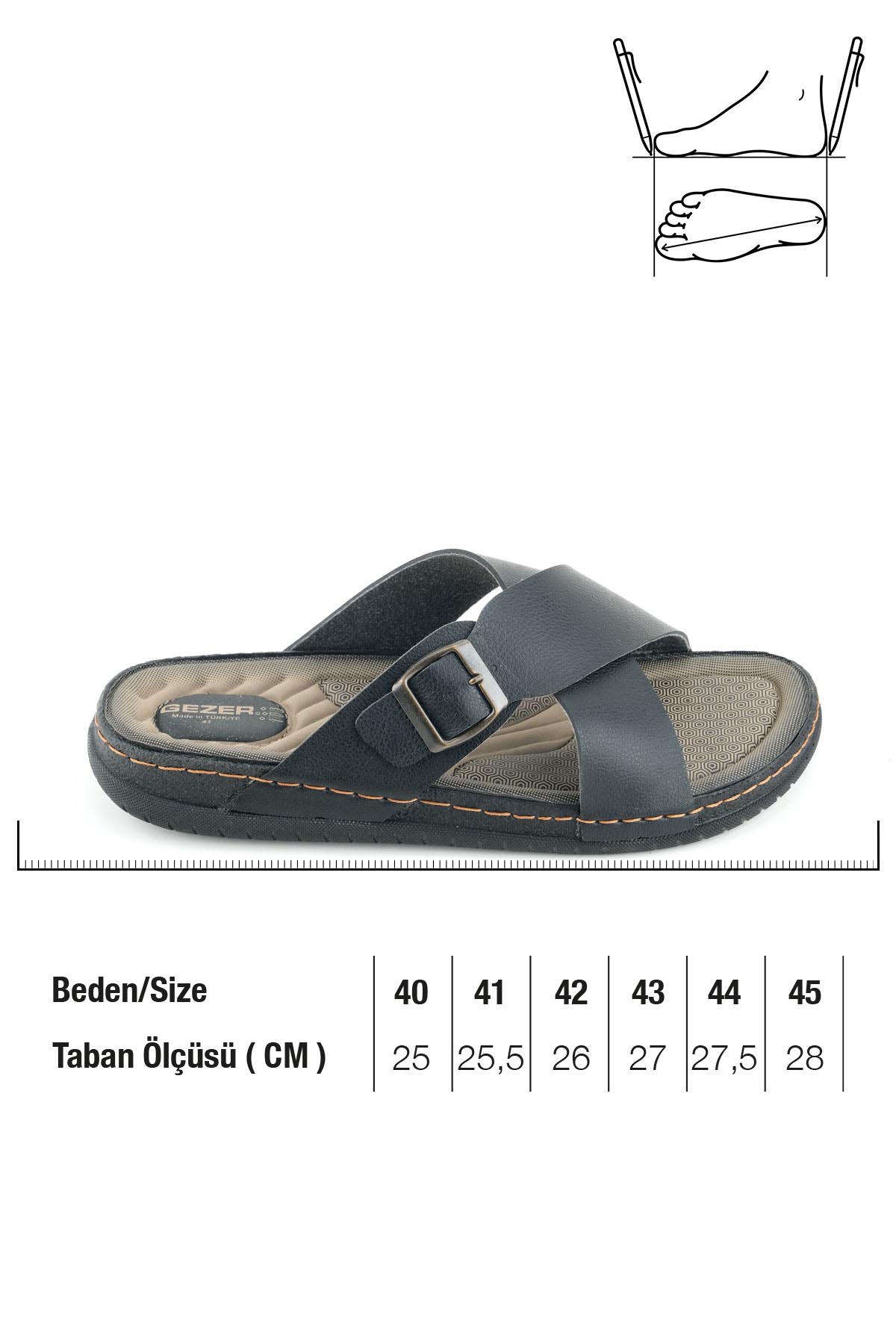 Erkek Yazlık Suni Deri Tek Toka Ayarlanabilir Rahat Taban Günlük Terlik - Görsel 3