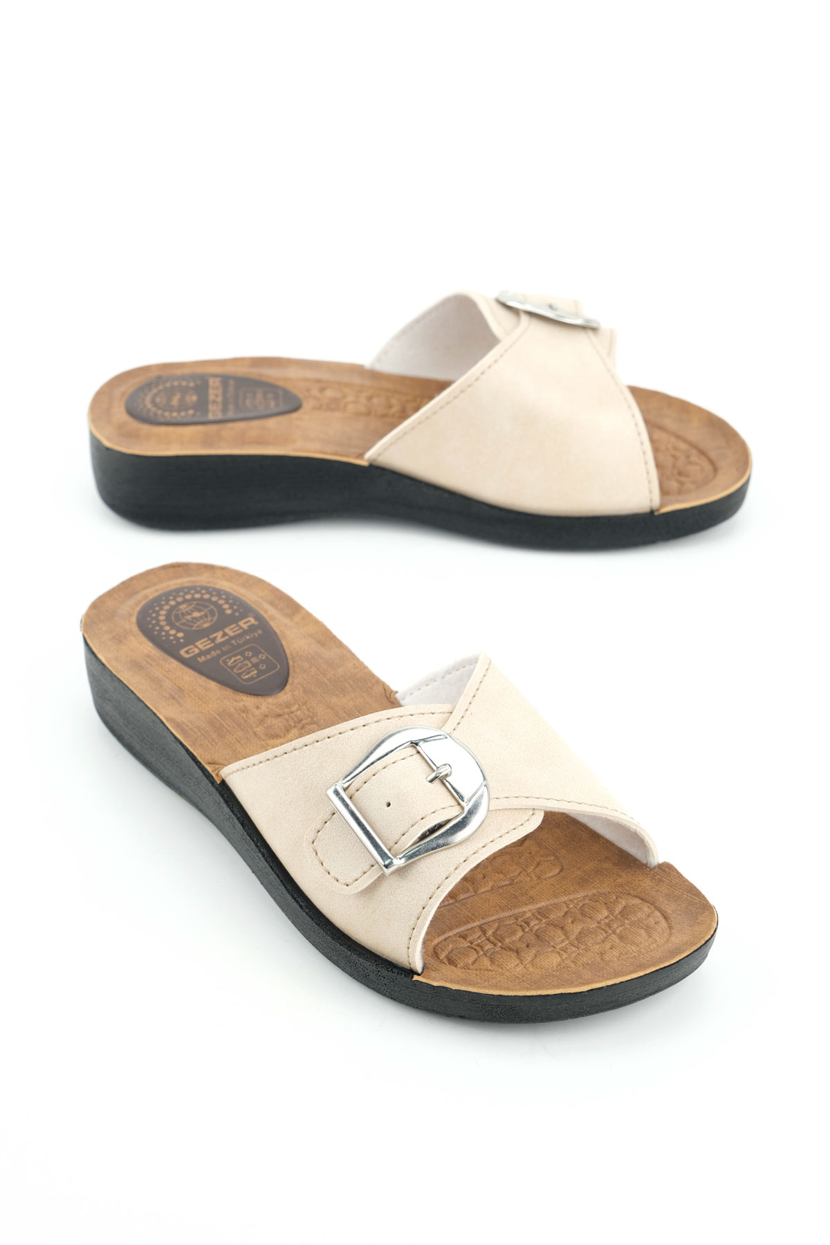 Kadın Yazlık Suni Deri Tek Toka Ayarlanabilir Rahat Taban Günlük Terlik - Görsel 2