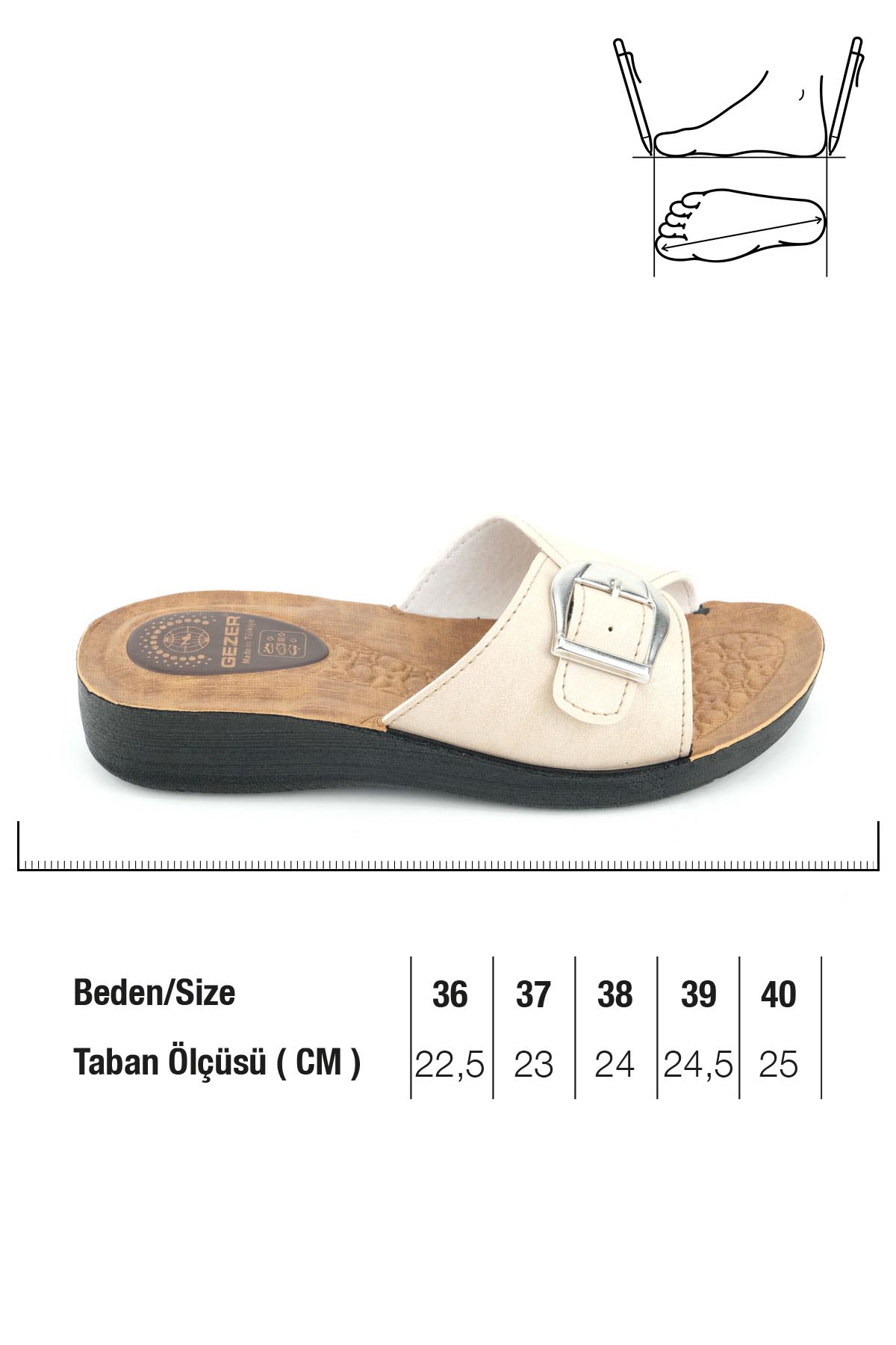 Kadın Yazlık Suni Deri Tek Toka Ayarlanabilir Rahat Taban Günlük Terlik - Görsel 3