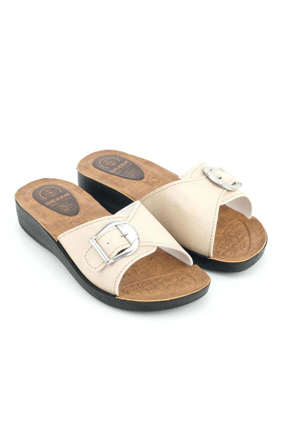 Kadın Yazlık Suni Deri Tek Toka Ayarlanabilir Rahat Taban Günlük Terlik - Görsel 4