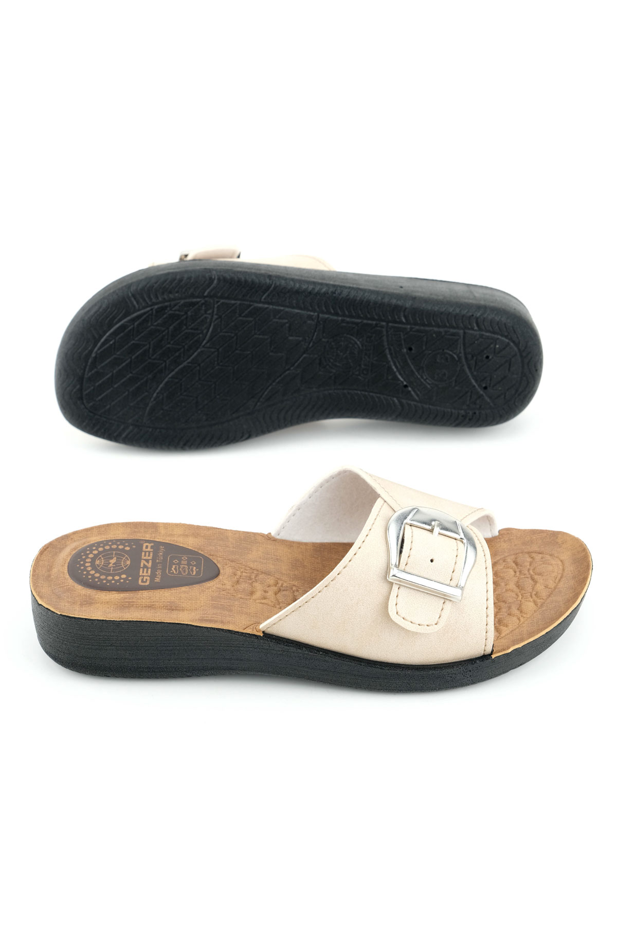 Kadın Yazlık Suni Deri Tek Toka Ayarlanabilir Rahat Taban Günlük Terlik - Görsel 6