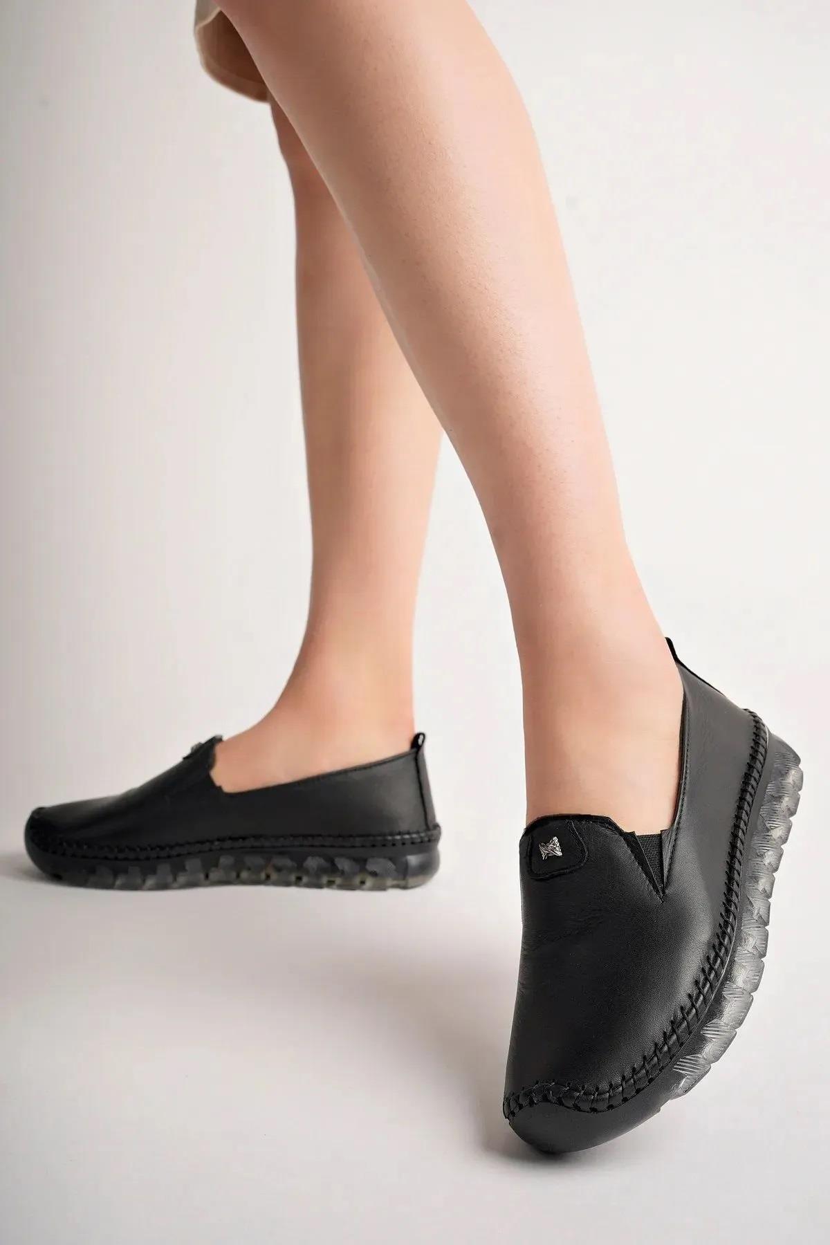 22388 Kadın Günlük Hakiki Deri Ortopedik Ayakkabı - Görsel 2