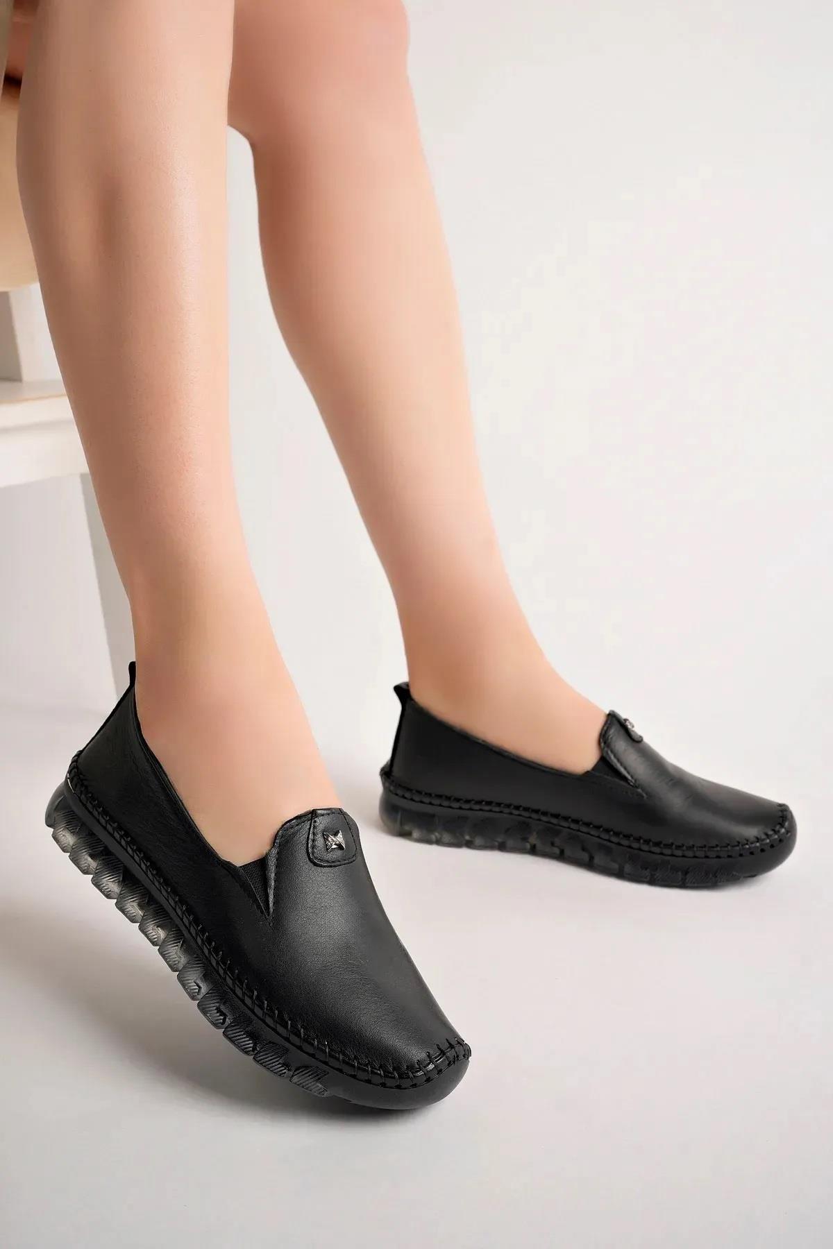 22388 Kadın Günlük Hakiki Deri Ortopedik Ayakkabı - Görsel 4