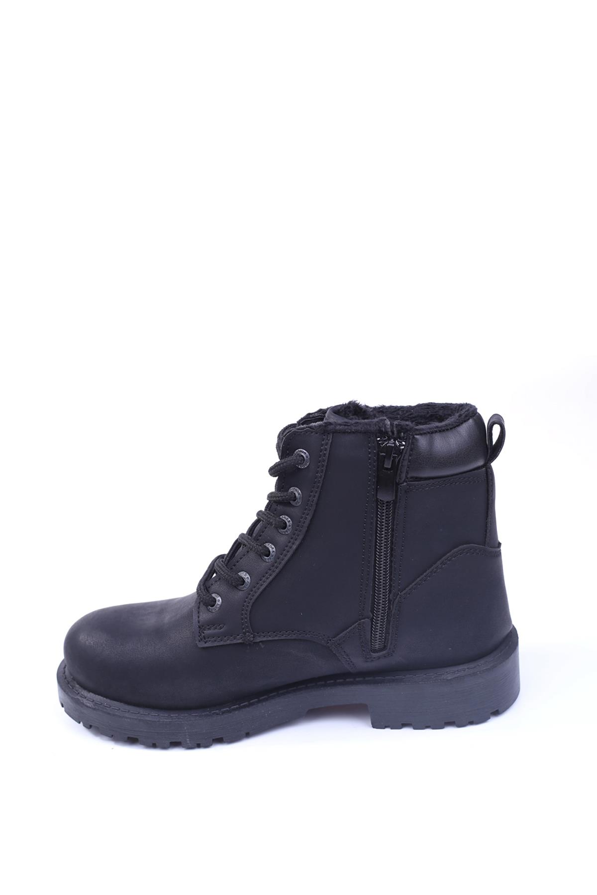 528 Termal Kürklü Kışlık Erkek Siyah Motorcu Bot - Görsel 3