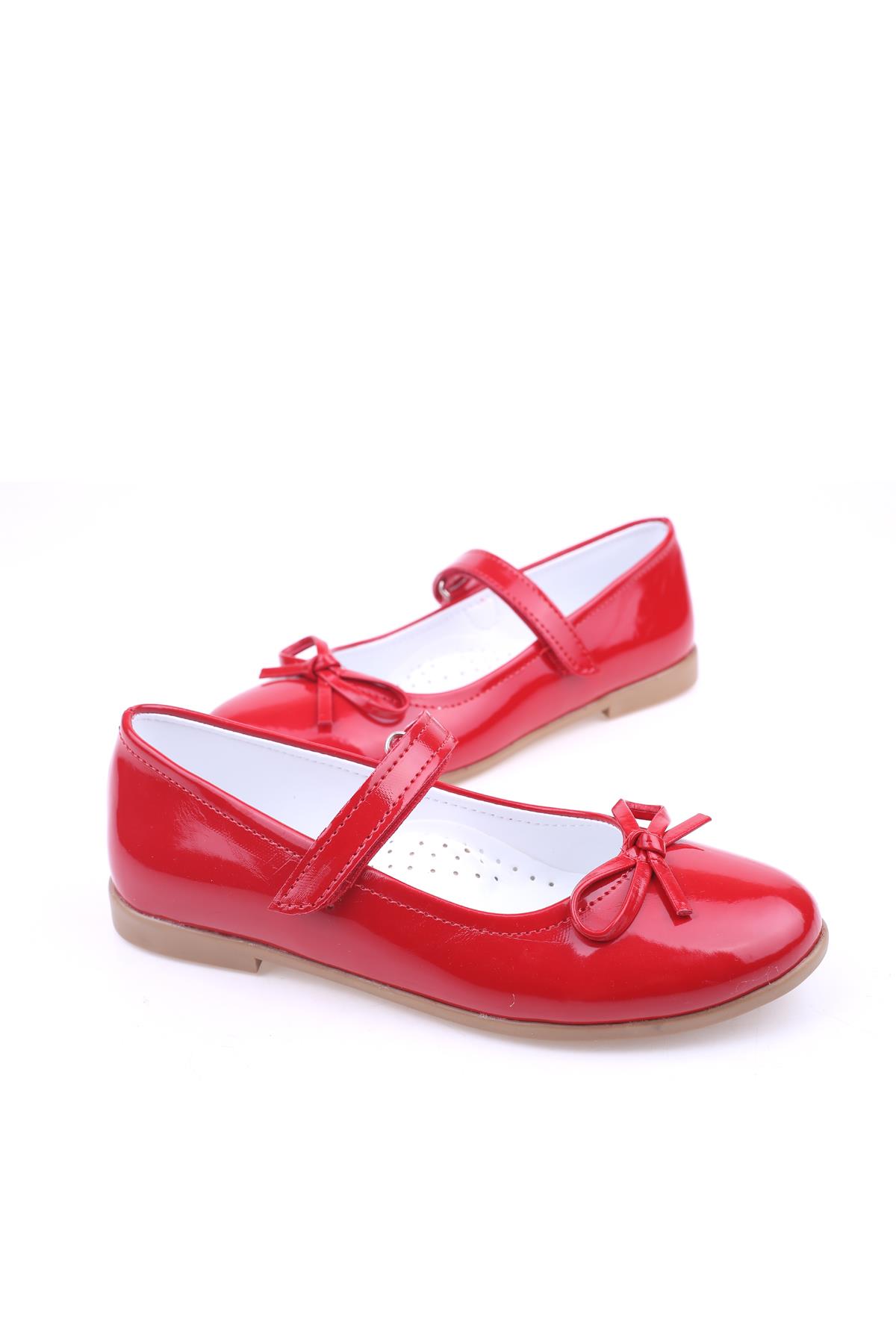 Ortaç 2079 Kız Çocuk Balerin Cırtlı Rugan Babet Ayakkabı - Görsel 3