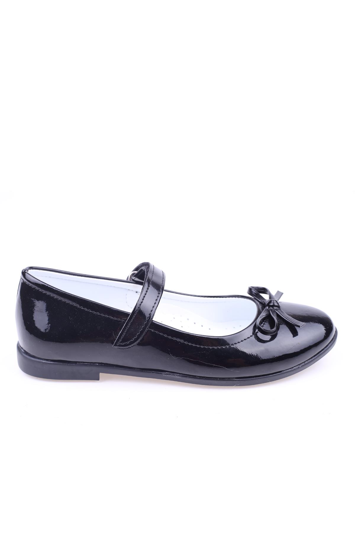 Ortaç 2079 Kız Çocuk Balerin Cırtlı Rugan Babet Ayakkabı - Görsel 2