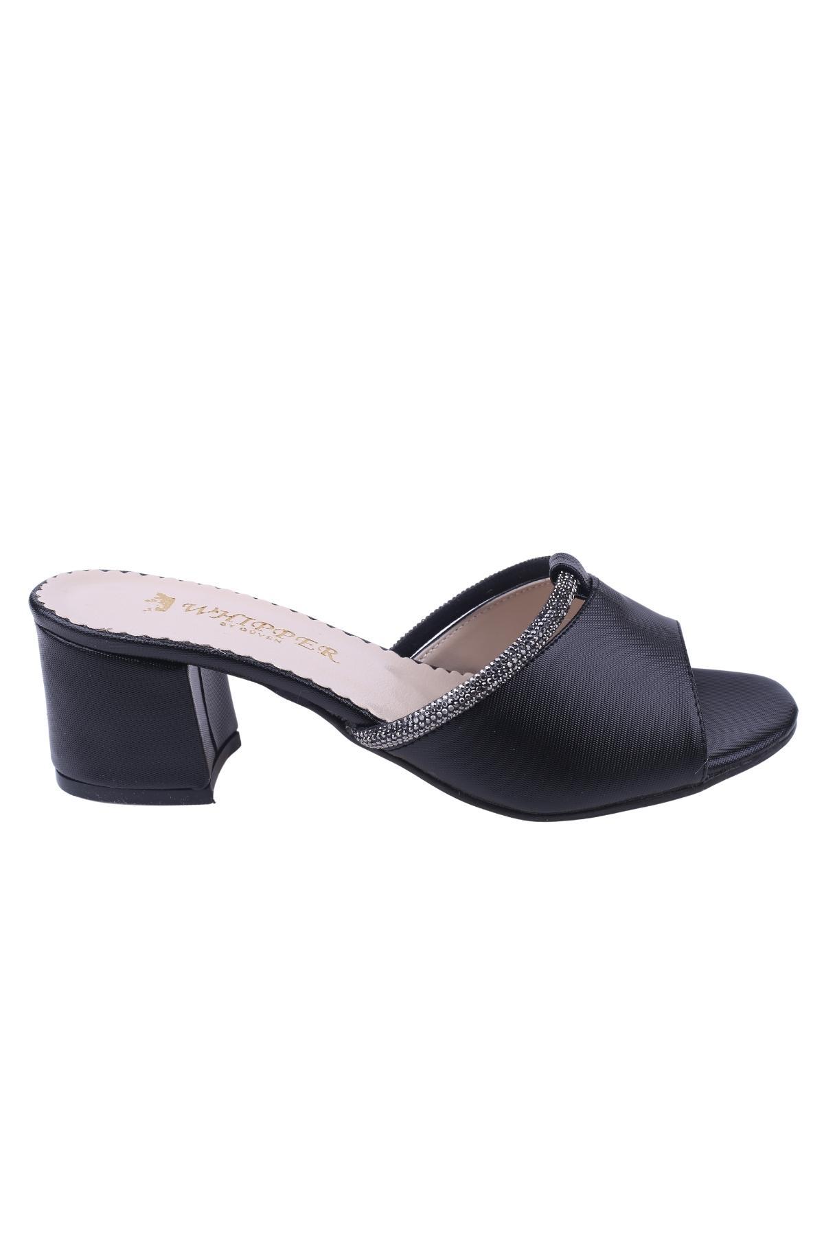 Whipper By Güven 2464 Taşlı Kare Topuk Bayan Terlik - Görsel 3