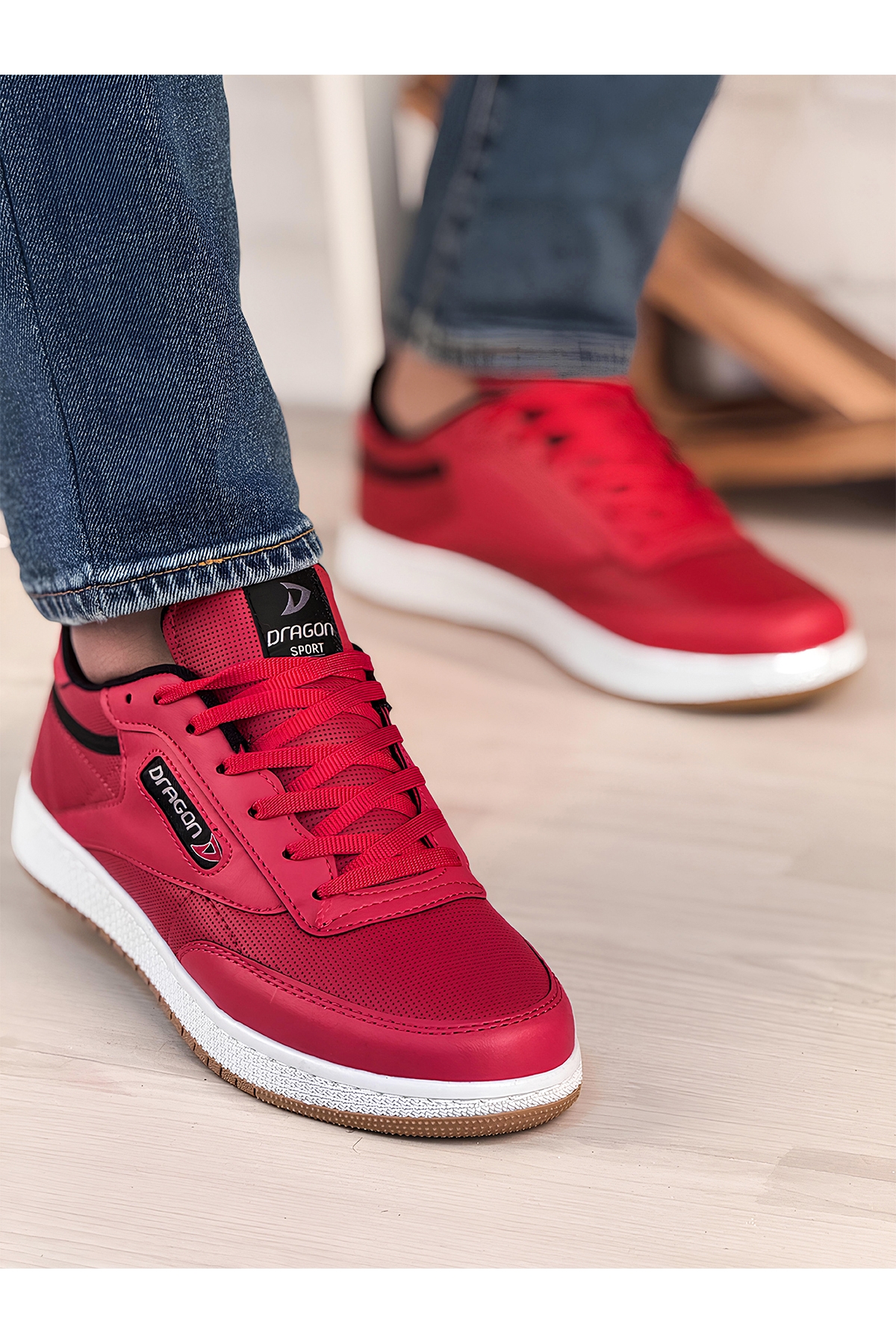 Ayakkabix Sneaker Erkek Spor Ayakkabı Günlük Yürüyüş Kırmızı - Görsel 2