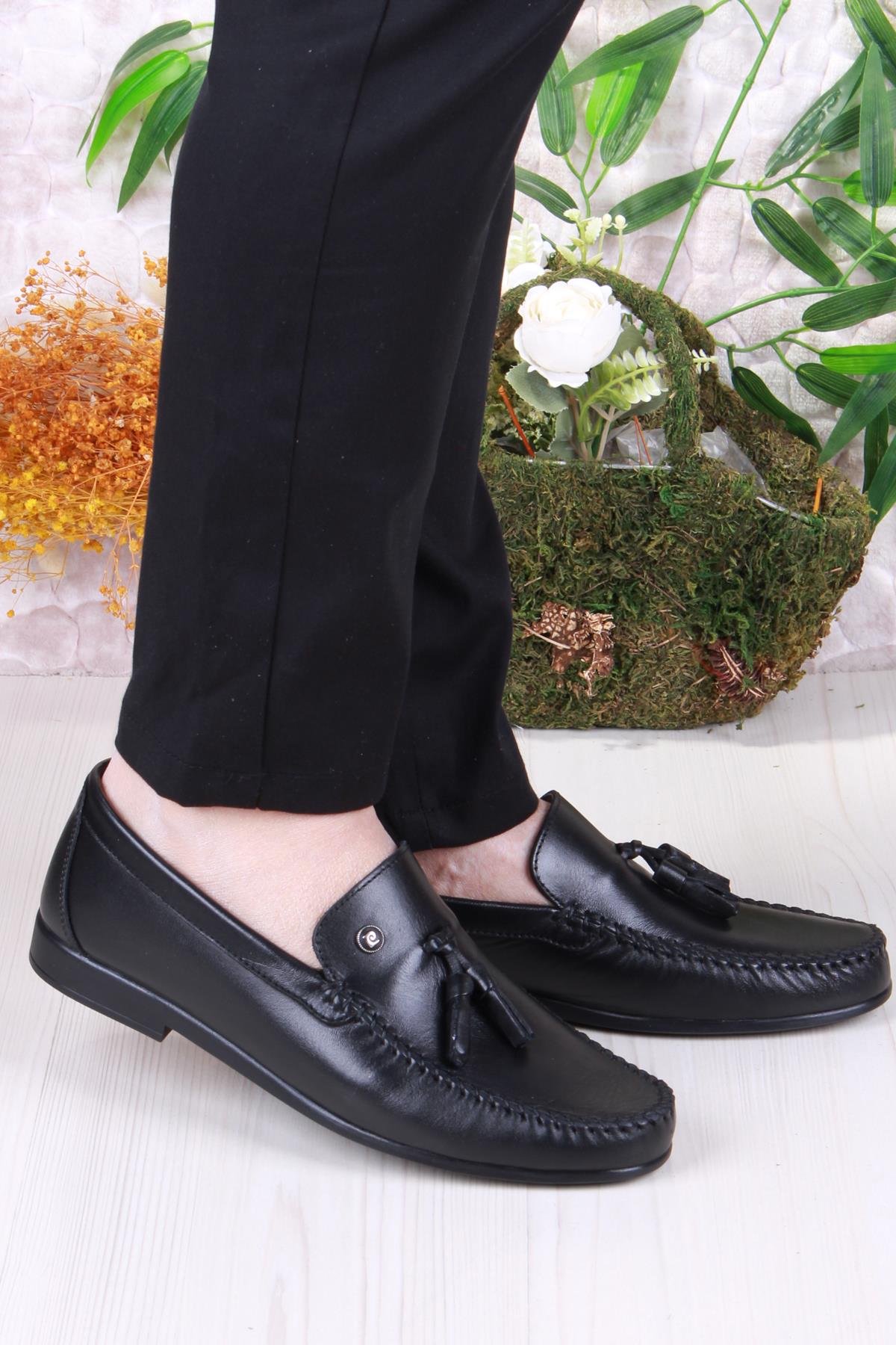 25101 Siyah Hakiki Deri Erkek Babet Loafer Erkek Ayakkabı - Görsel 2