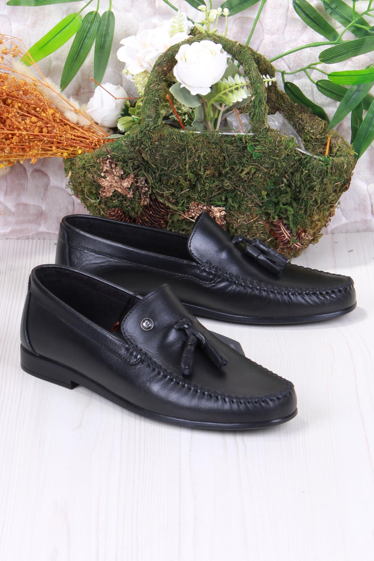 25101 Siyah Hakiki Deri Erkek Babet Loafer Erkek Ayakkabı - Görsel 6