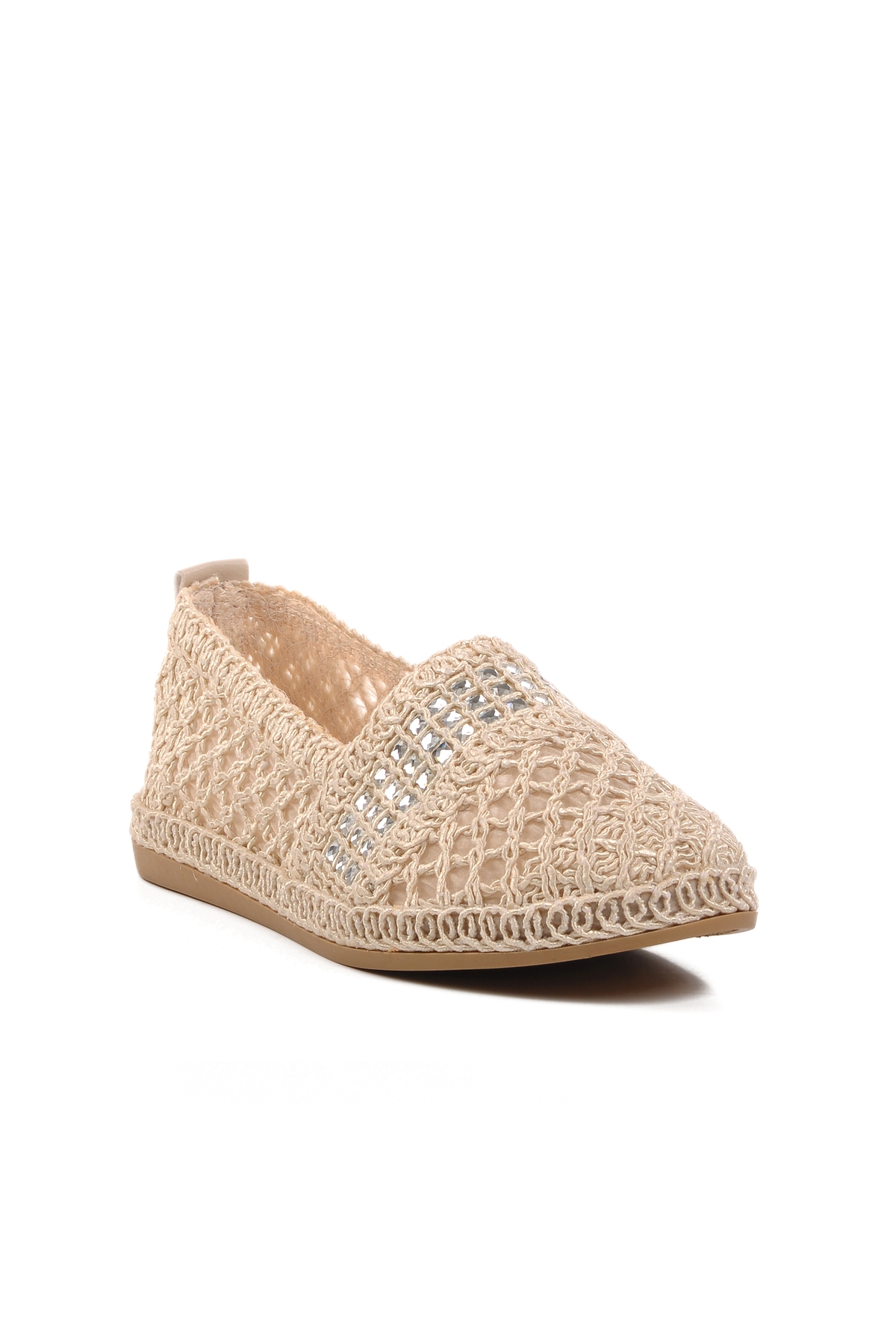 Krem Örme Triko Kadın Babet PC-54570 Z - Görsel 4