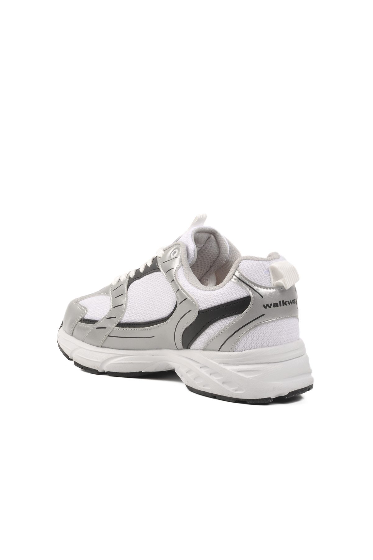 Beyaz Siyah Fileli Erkek Spor Ayakkabı Run M - Görsel 5