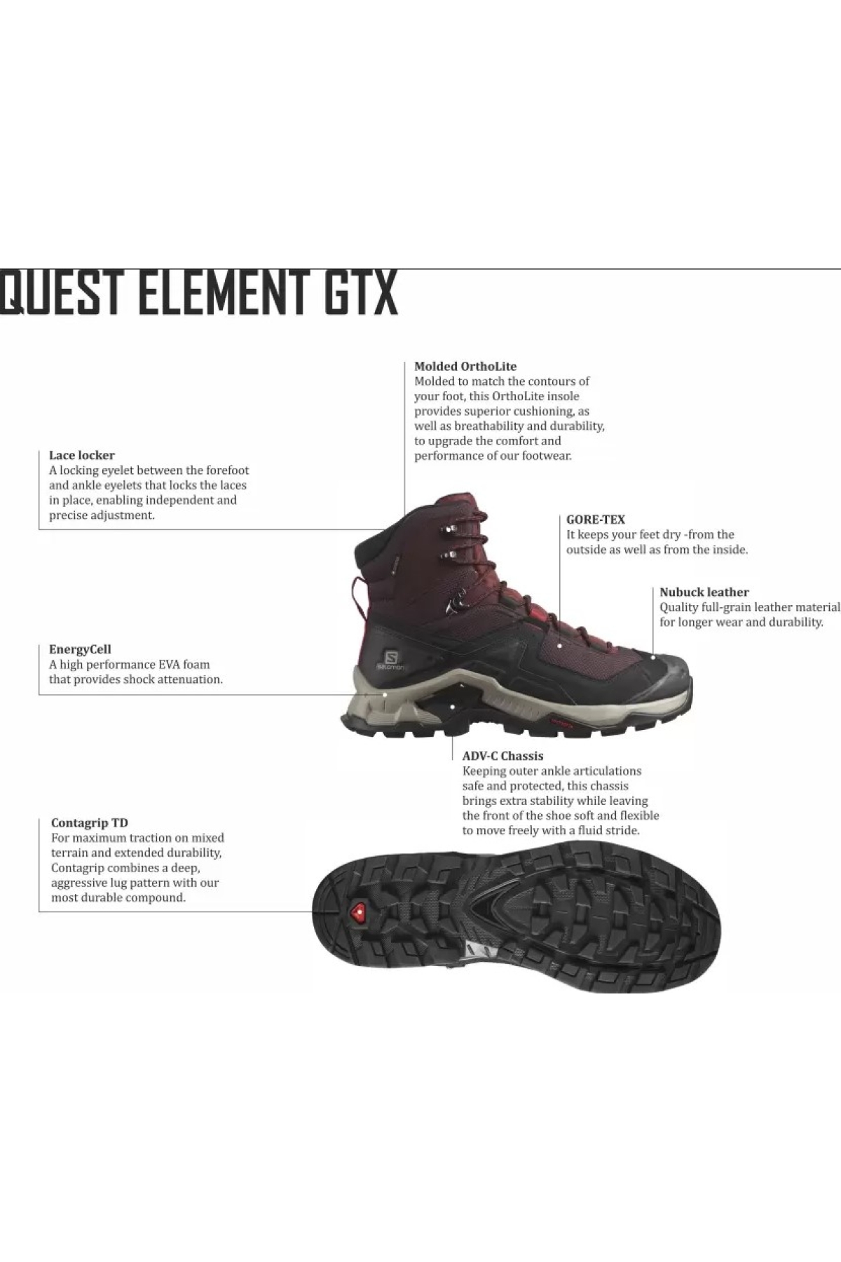 L41457100 Quest Element Gtx Gore-Tex® Erkek Outdoor Bot - Görsel 5