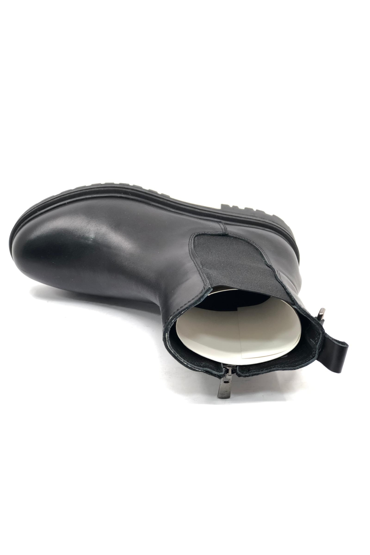 2282 Hakiki Deri Kaymaz Taban Düz Bot Kadın Bot - Görsel 7