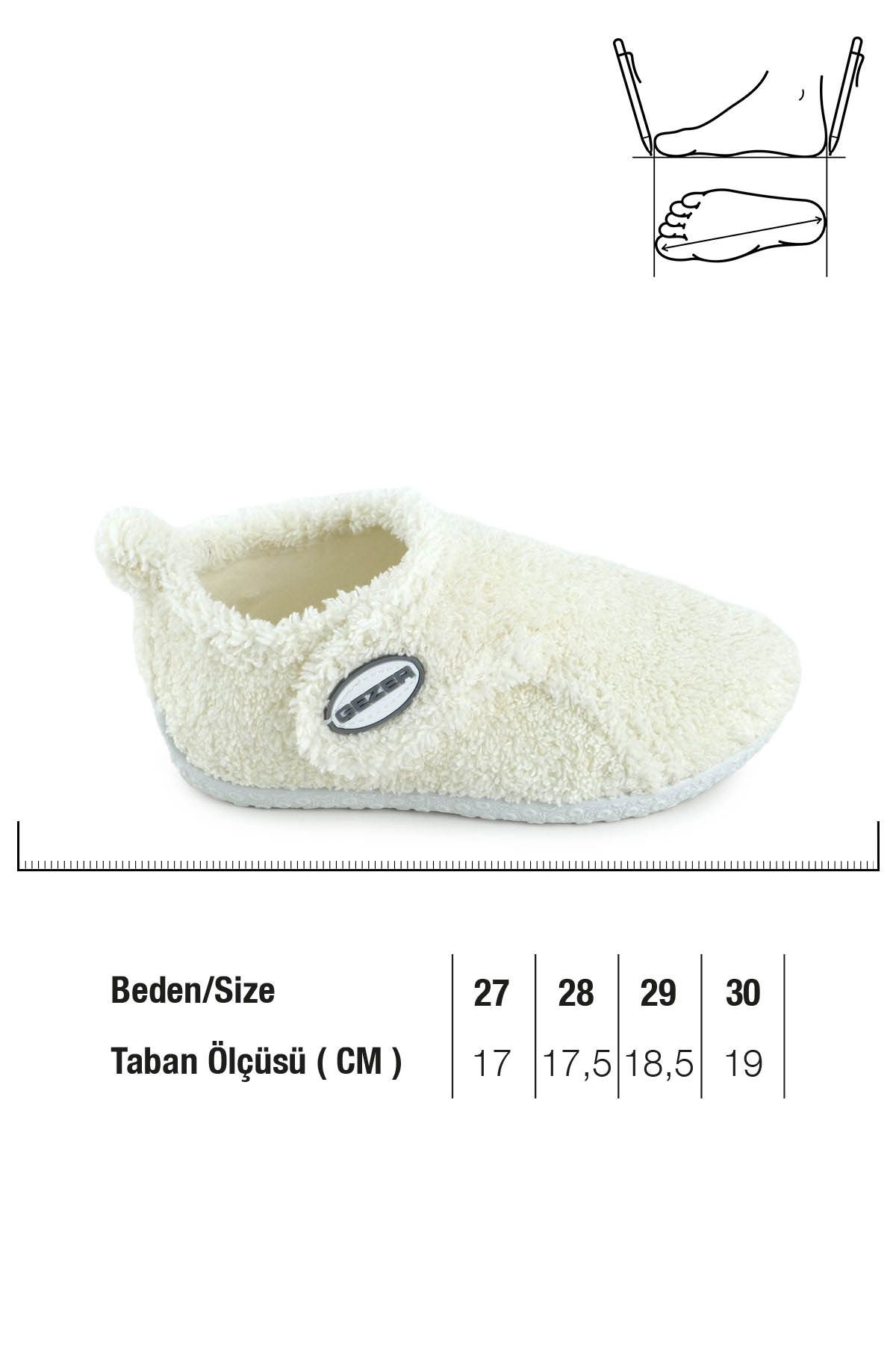 Kışlık Kız Çocuk Peluşlu Rahat Taban Cırt Cırtlı Ayarlanabilir Ev Okul Kreş Panduf Ayakkabı - Görsel 4