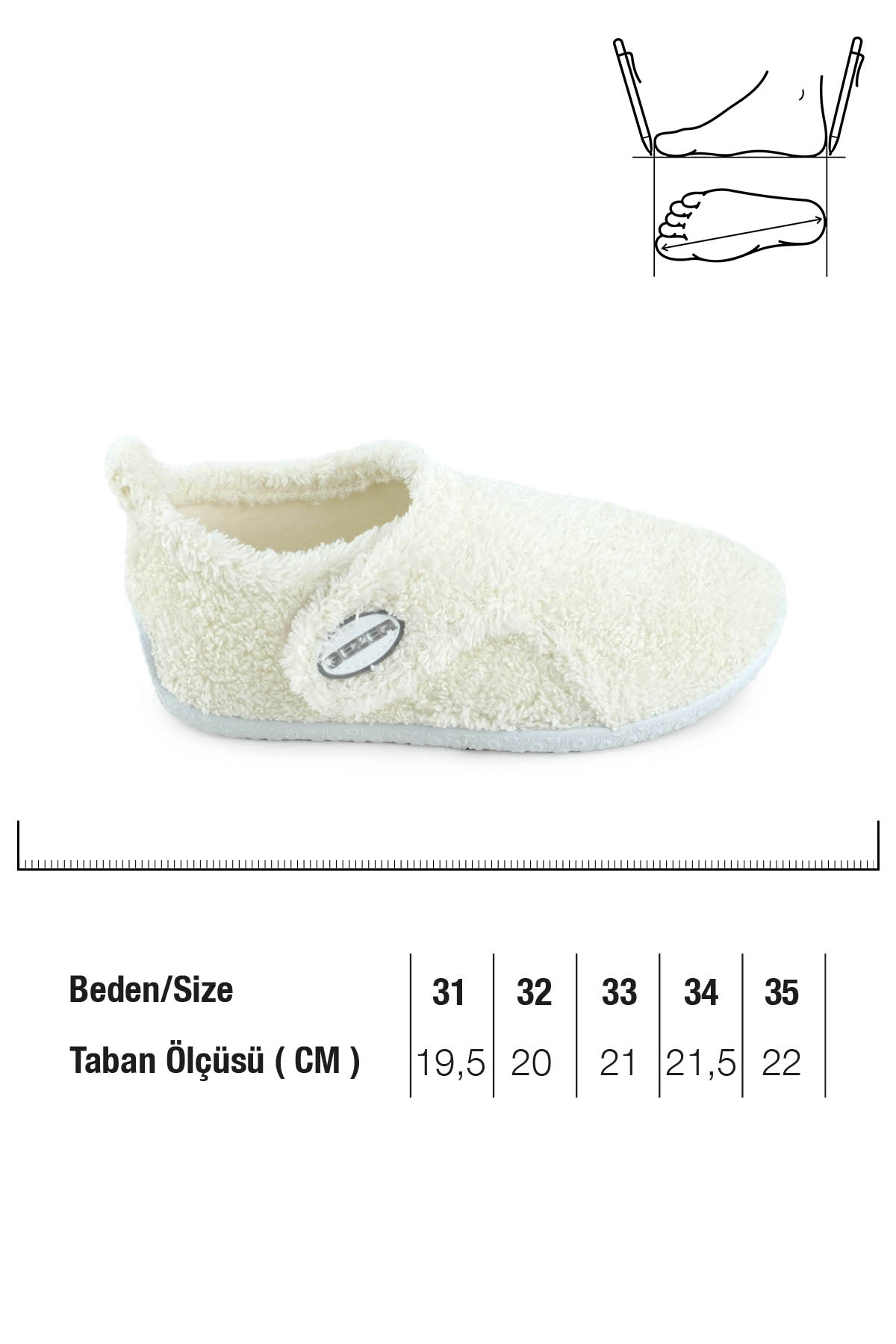 Kışlık Kız Çocuk Peluşlu Rahat Taban Cırt Cırtlı Ayarlanabilir Ev Okul Kreş Panduf Ayakkabı - Görsel 3