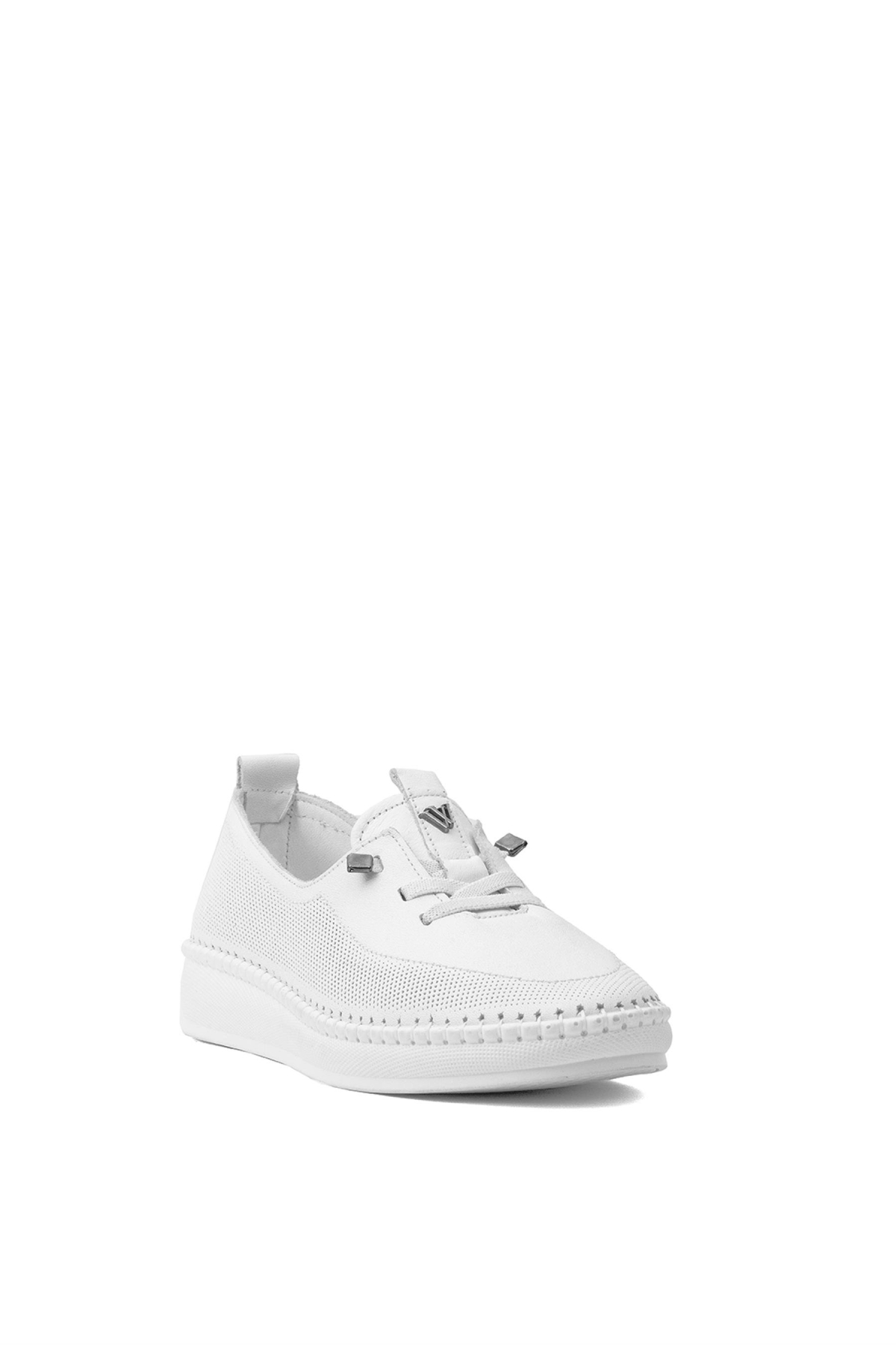 Z083 Kadın Hakiki Deri Ortopedik Casual Ayakkabı Beyaz - Görsel 3