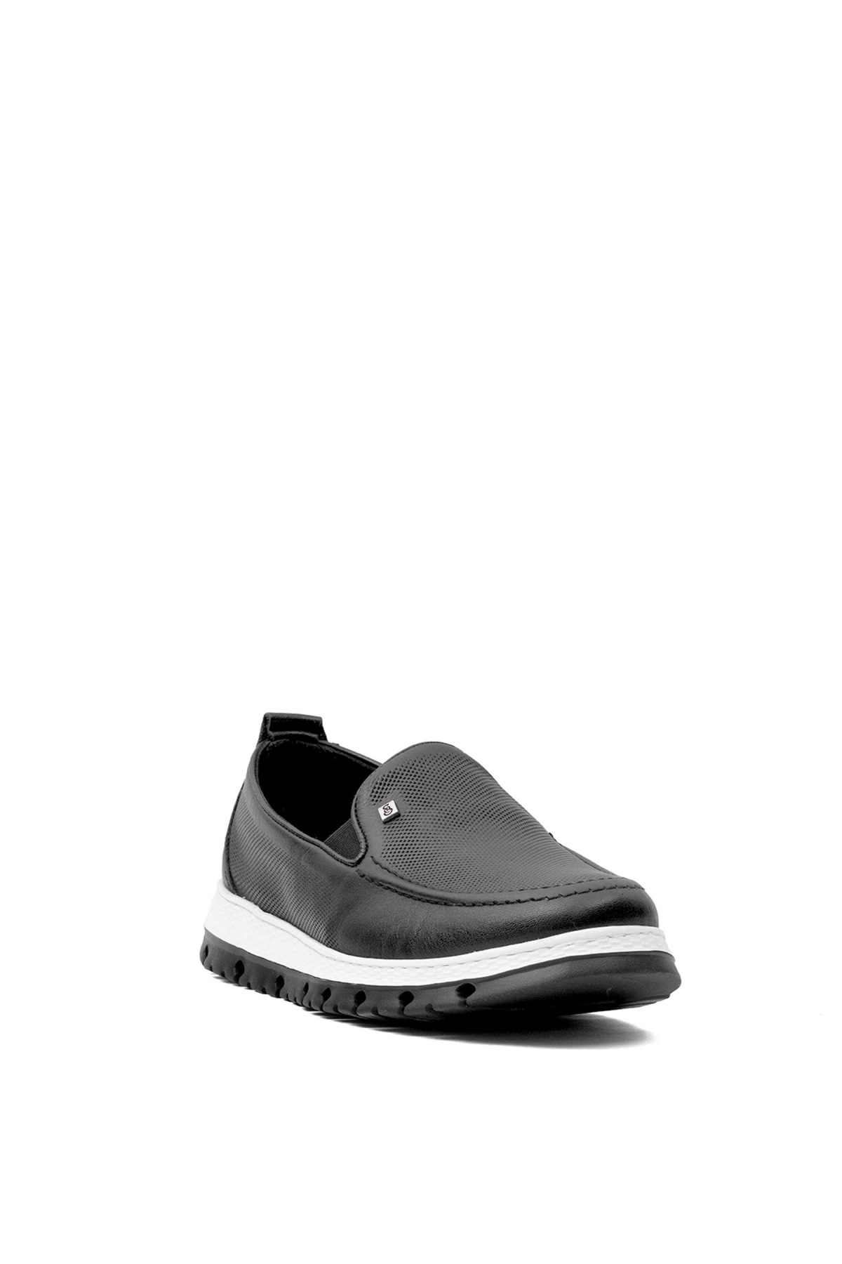 Y6574 Erkek Hakiki Deri Casual Ayakkabı Siyah - Görsel 3