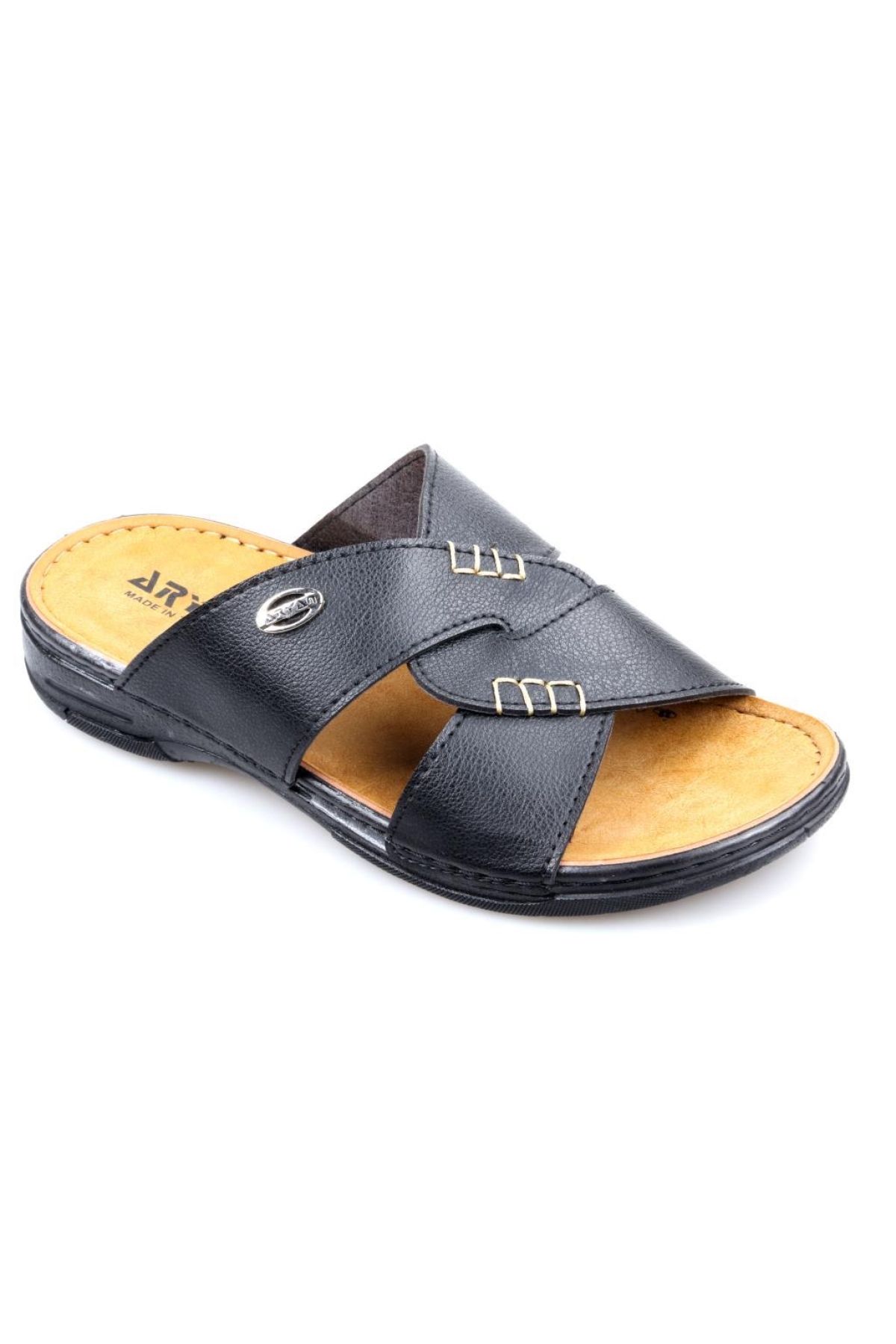 003-02 Ortapedik Siyah Erkek Günlük Terlik - Görsel 2