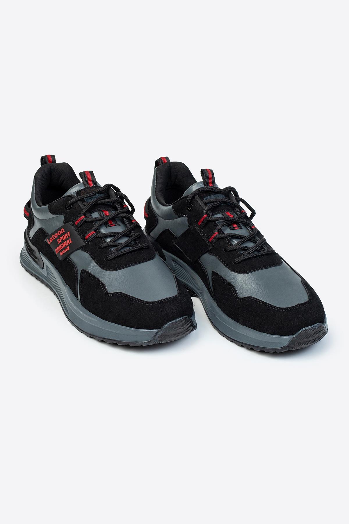 Erkek Baskılı Günlük Cilt Spor Ayakkabı - Görsel 3