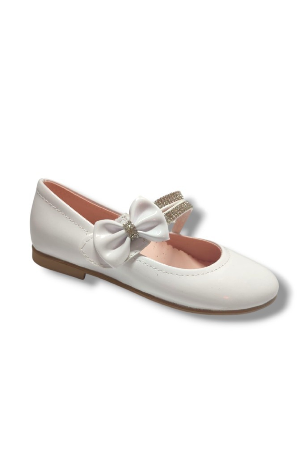 Rugan Deri Taşlı Çift Bantlı Kız Çocuk Babet 31-36 - Görsel 4