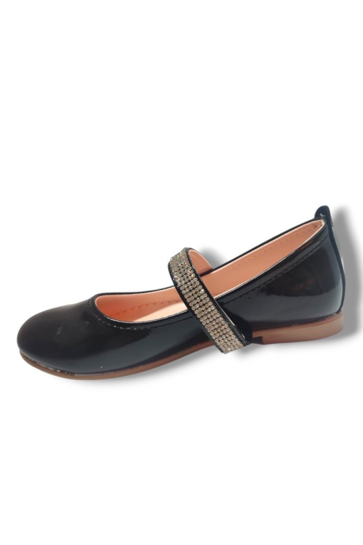 Rugan Deri Taşlı Lastik Bantlı Kız Çocuk Babet 26-30 - Görsel 3