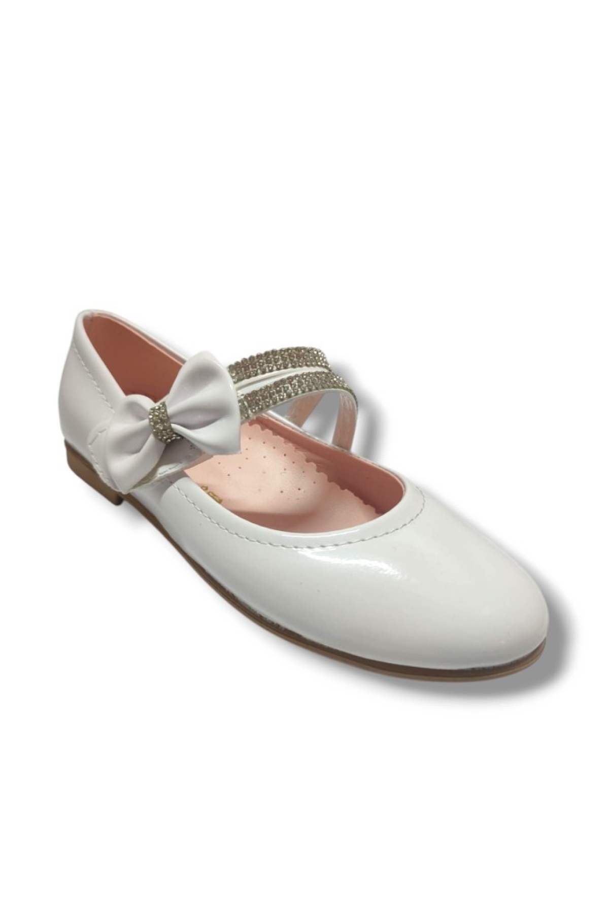 Rugan Deri Taşlı Çift Bantlı Kız Çocuk Babet 21-25 - Görsel 2