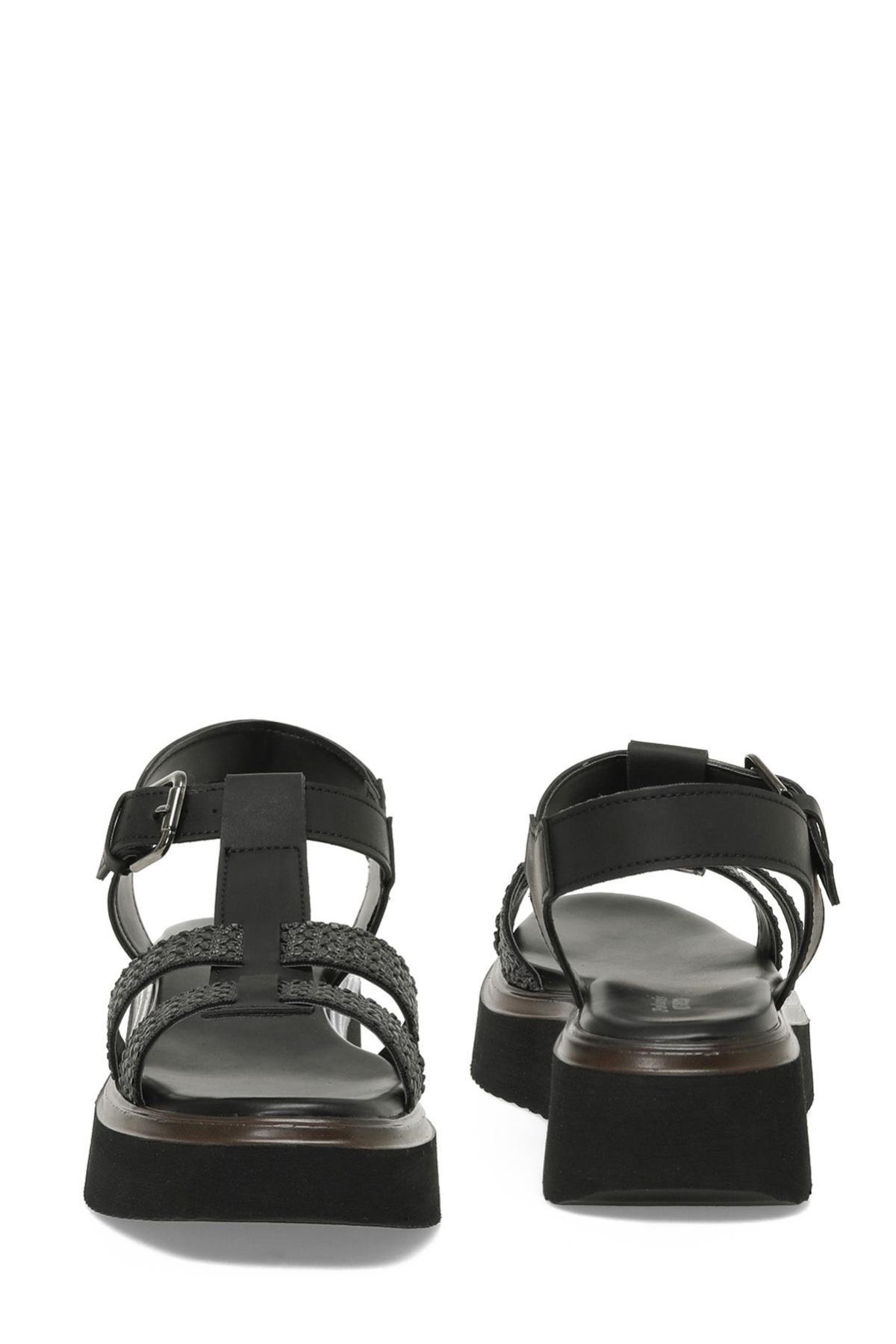 325064.Z 5FX Antrasit Kadın Dolgu Topuk Sandalet - Görsel 6