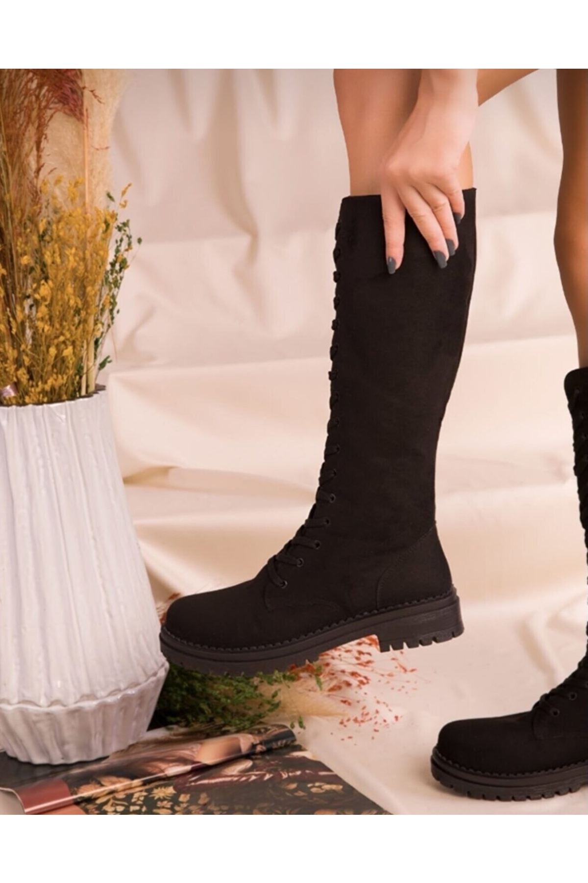Siyah Postal Kadın Çizme - Görsel 3