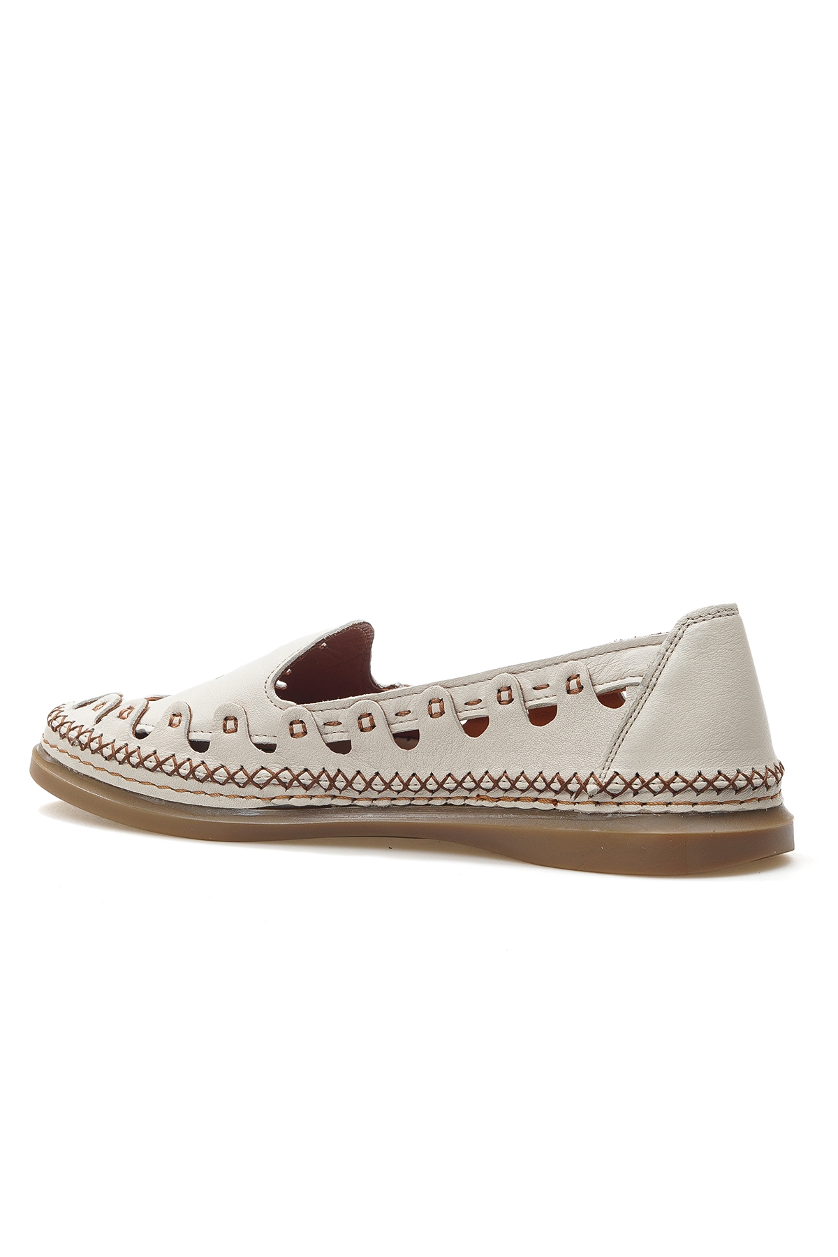 Kadın Hakiki Deri Ortopedik Taban Günlük Ayakkabı 25y D25ya-345 Z Kemik - Görsel 4