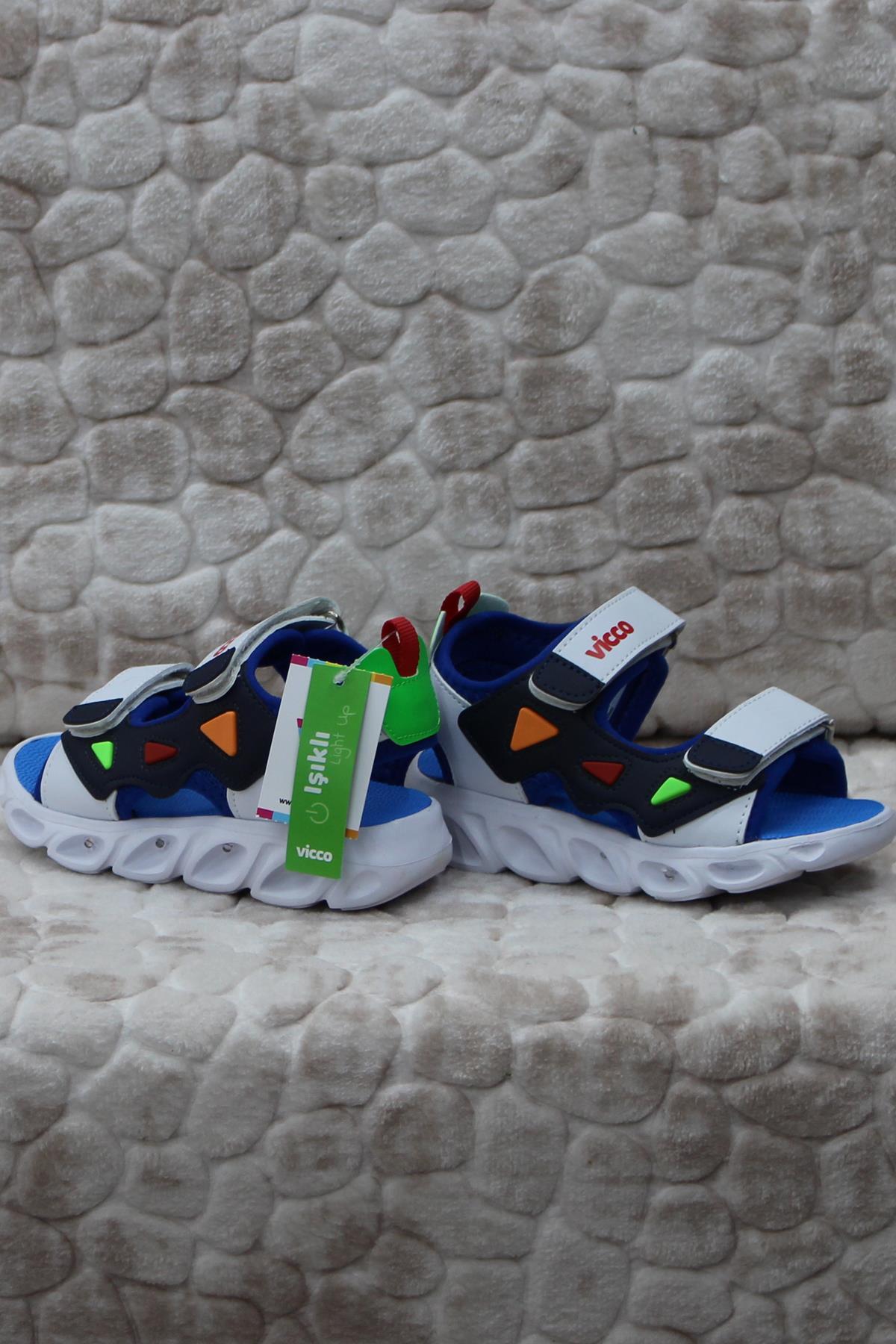 321.P24Y.204 Hilda Saks Mavi Phylon Işıklı Çocuk Sandalet - Görsel 4