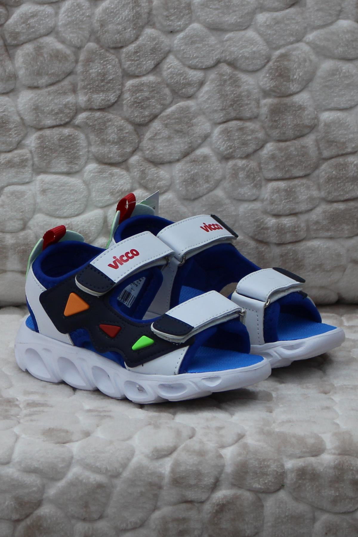 321.F24Y.204 Hilda Saks Mavi Phylon Işıklı Çocuk Sandalet - Görsel 2