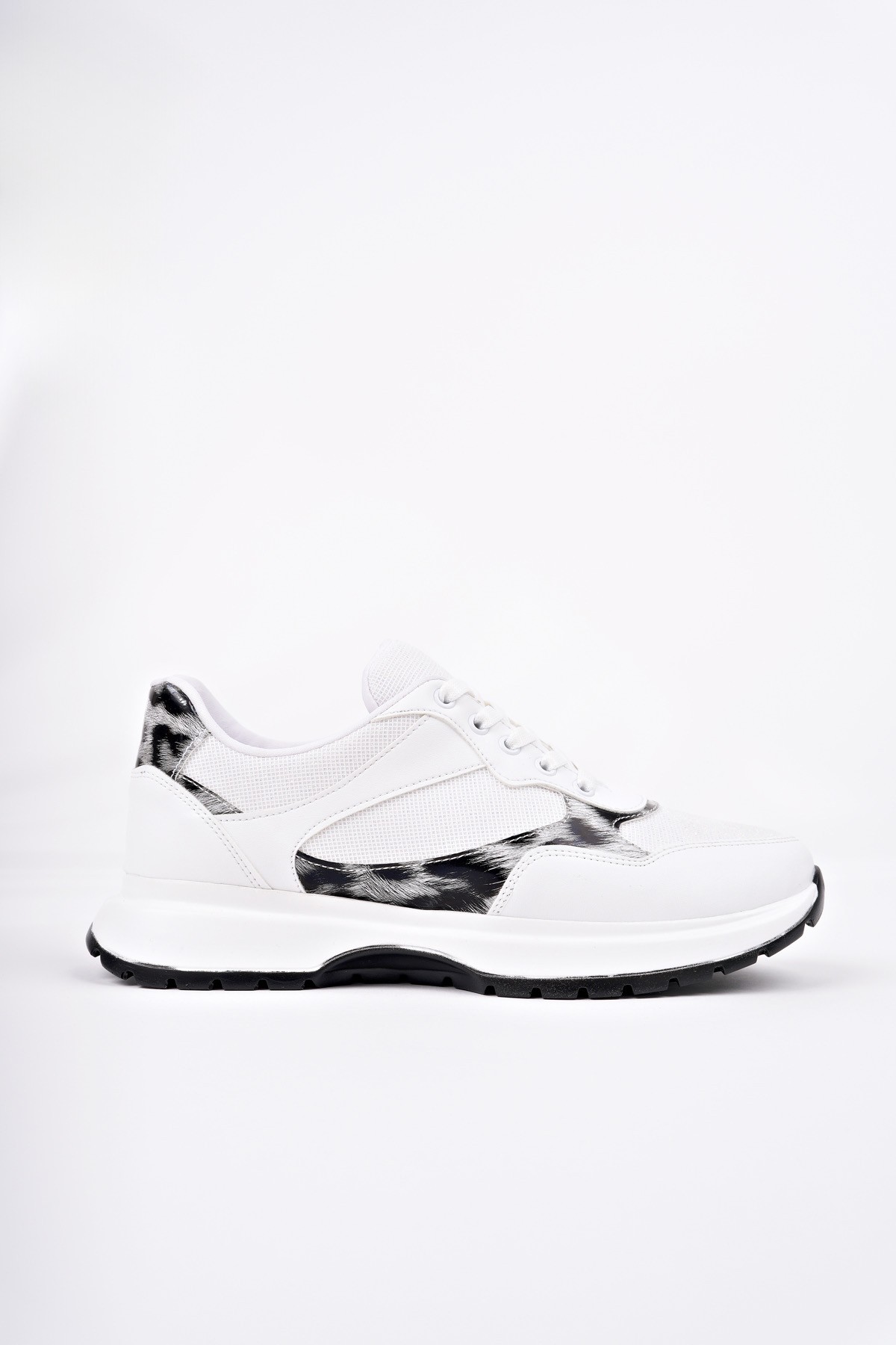 MELODY Kadın Kalın Taban Günlük Leopar Desenli Bağcıklı Sneaker Spor Ayakkabı - Görsel 7