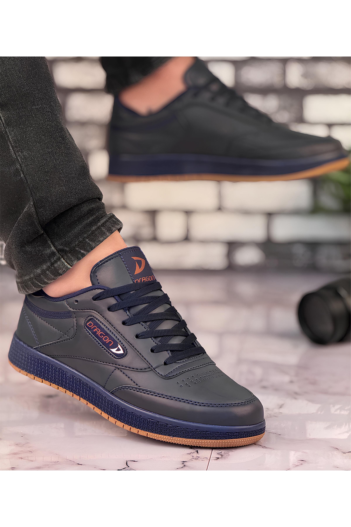 Ayakkabix Dragon Sneaker Erkek Spor Ayakkabı Lacivert-siyah - Görsel 2