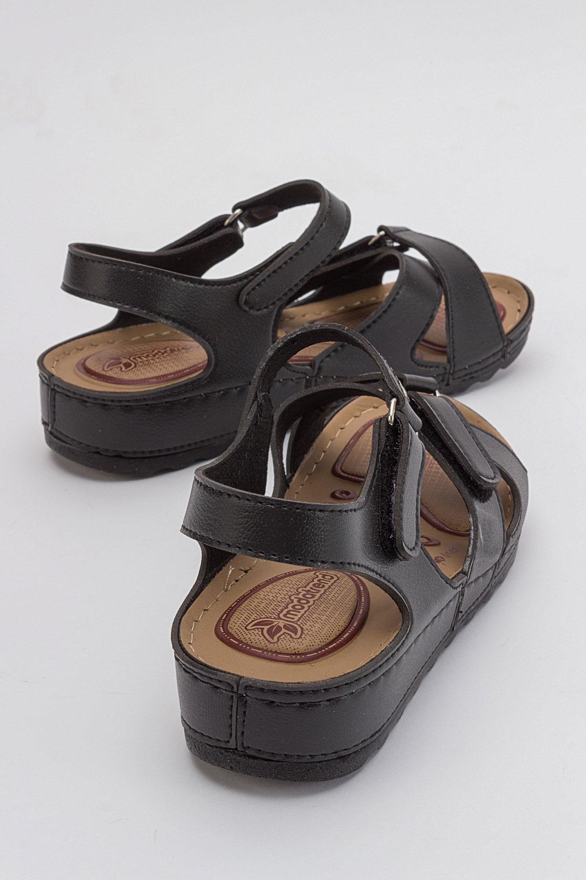 Kadın Cırtlı Sandalet SİYAH - Görsel 5