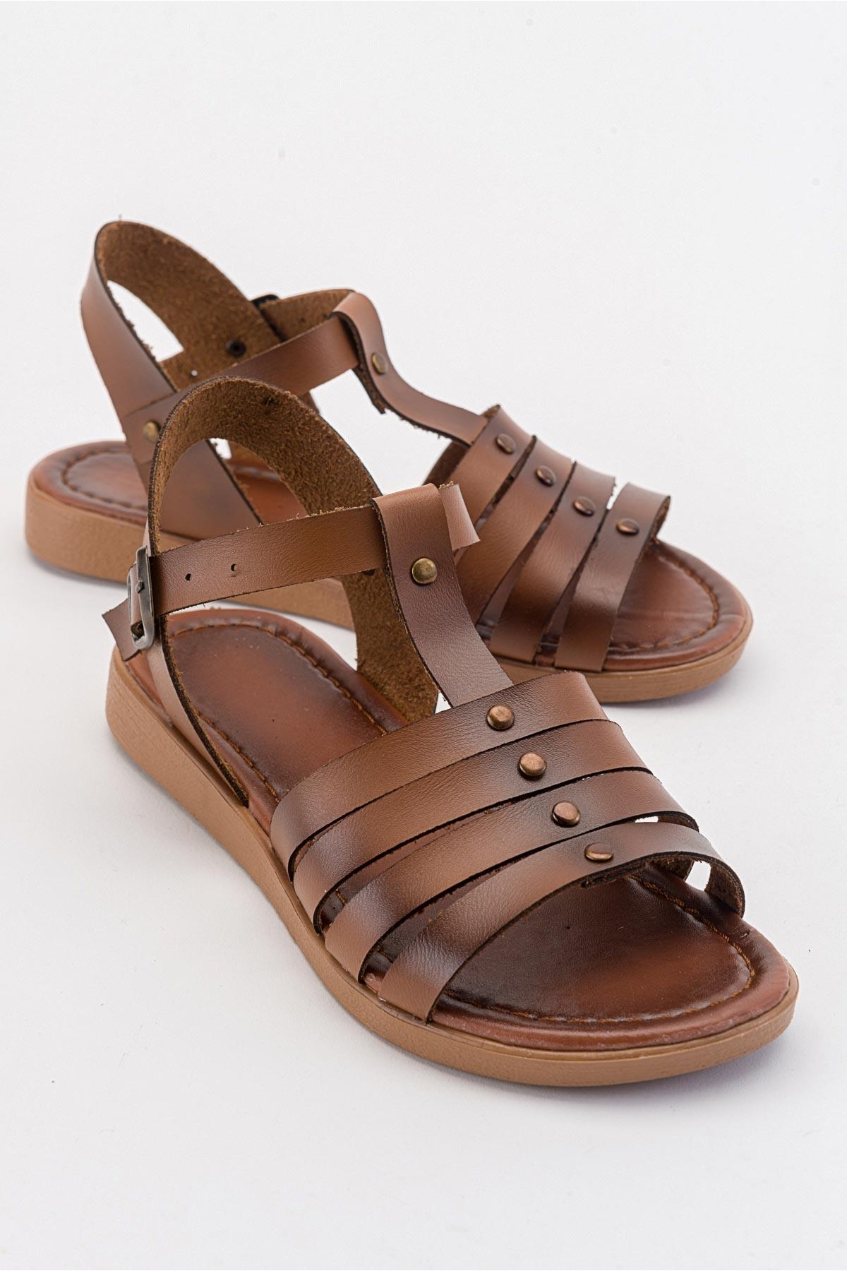 4 Biyeli Kadın Sandalet TABA CİLT - Görsel 2