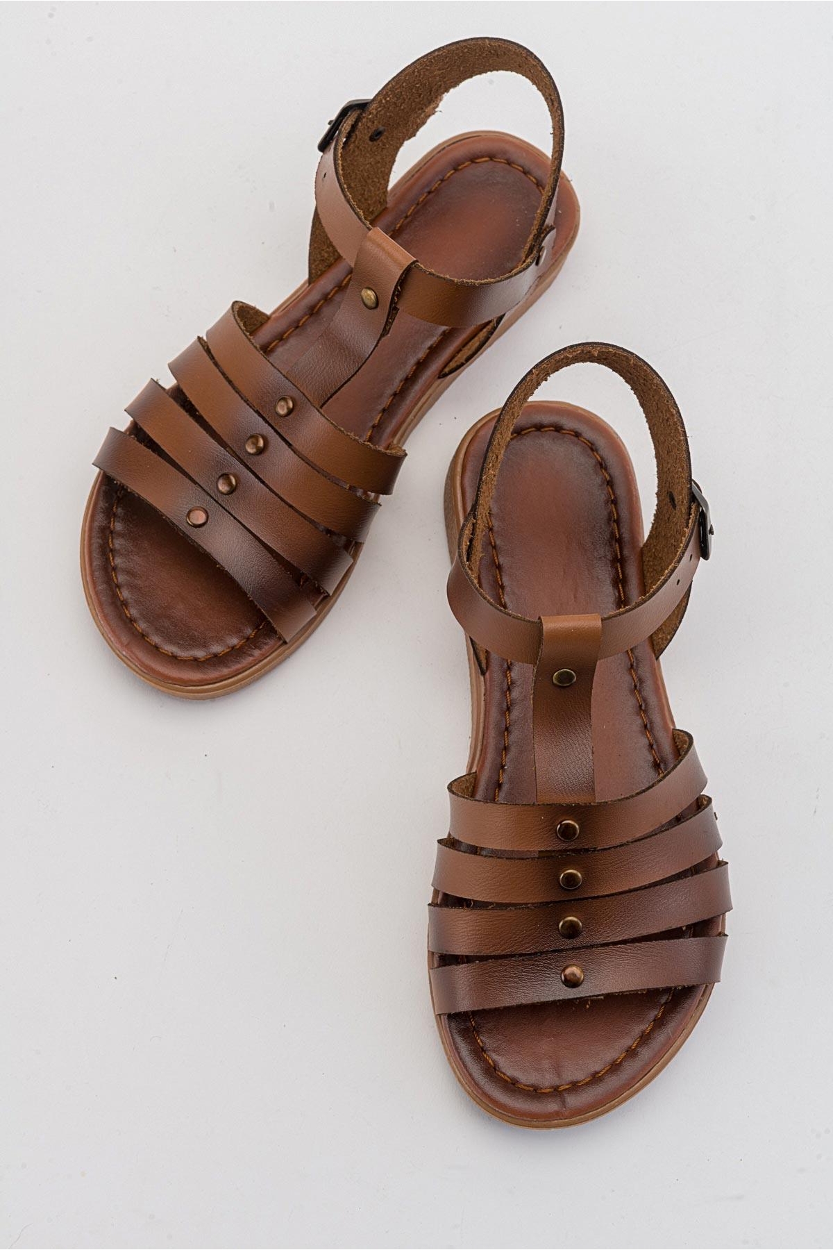 4 Biyeli Kadın Sandalet TABA CİLT - Görsel 6