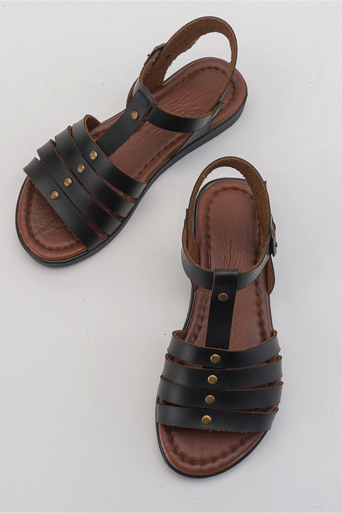 4 Biyeli Kadın Sandalet SİYAH CİLT - Görsel 6