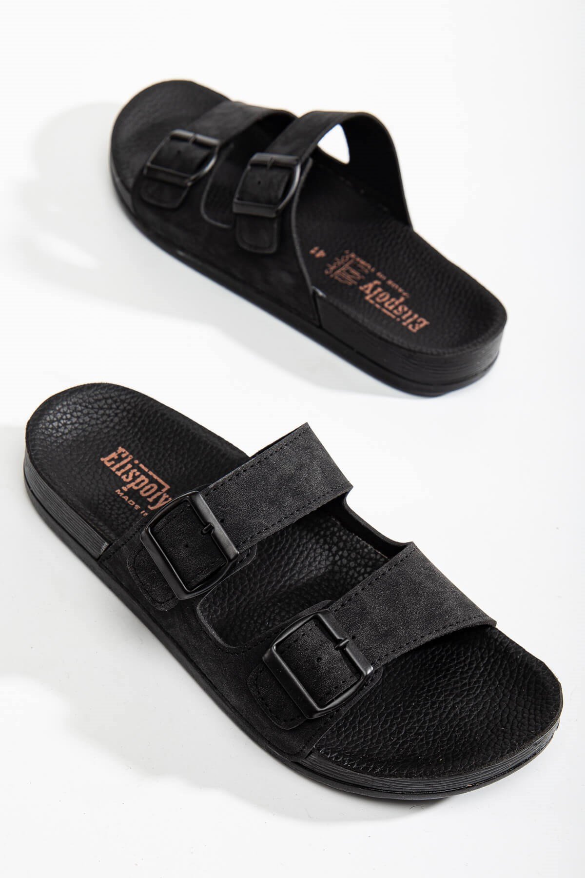 Erkek 2 Toka Kemerli Terlik SİYAH - Görsel 3