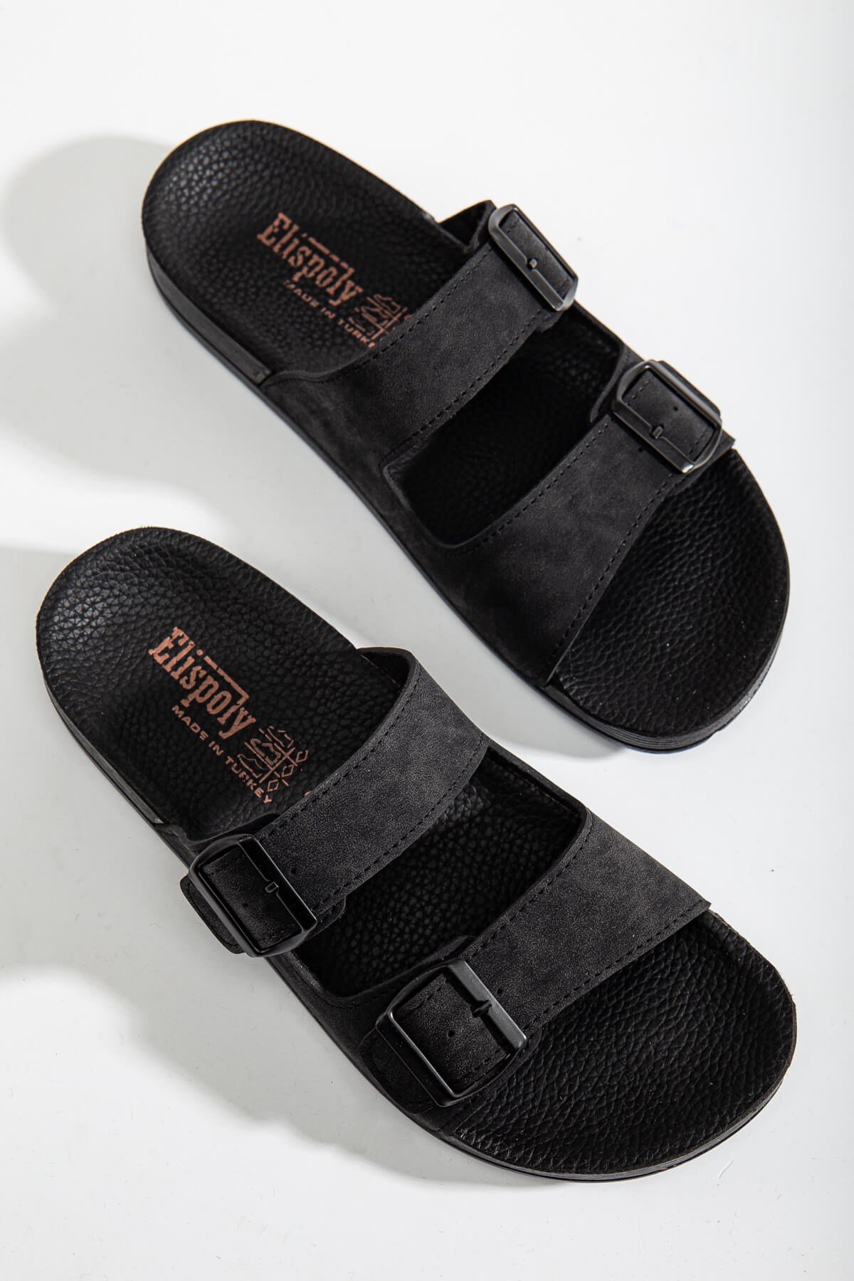 Erkek 2 Toka Kemerli Terlik SİYAH - Görsel 4