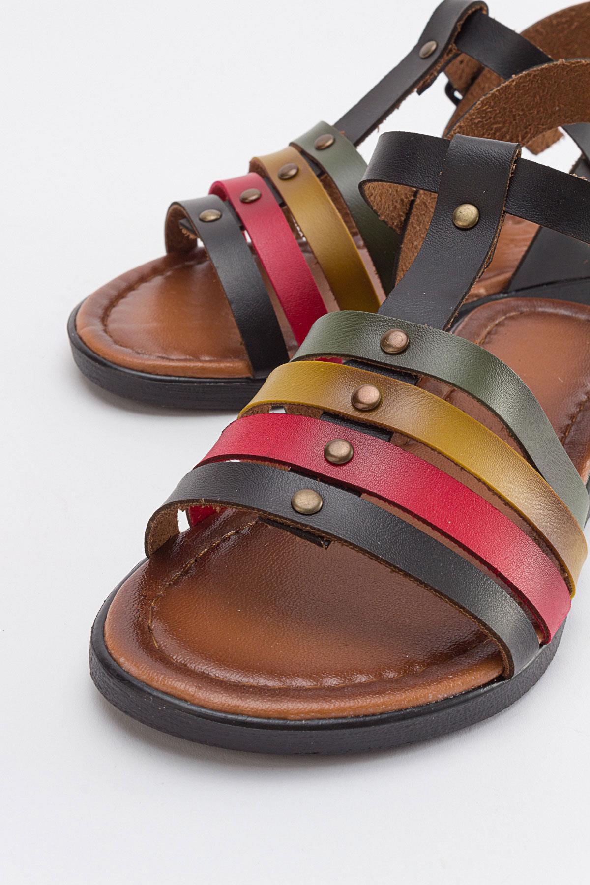 4 Biyeli Kadın Sandalet SİYAH GARNİ - Görsel 4