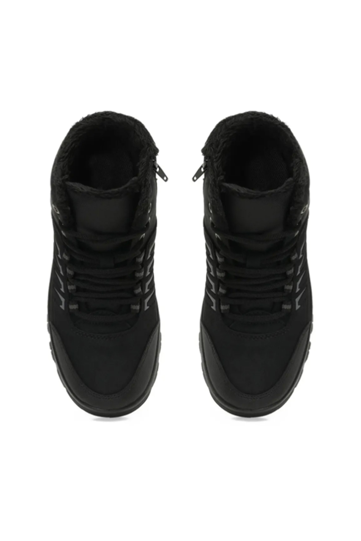 Ghattix Su Kar Kışlık Fermuarlı Erkek Bot İçi Tüylü Bot Siyah - Görsel 5