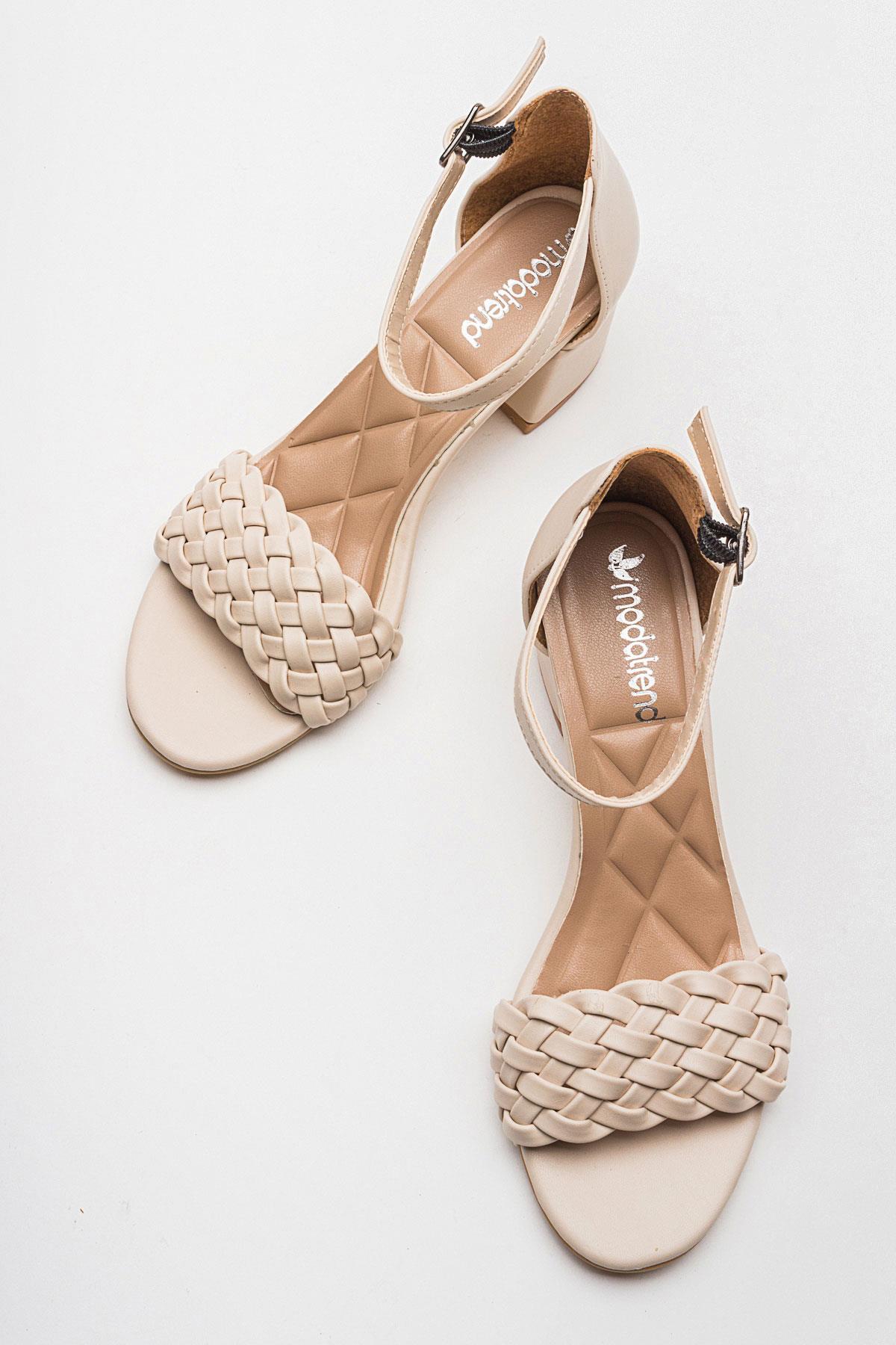 Kadın Tek Bantlı Topuklu Sandalet TEN CİLT - Görsel 6