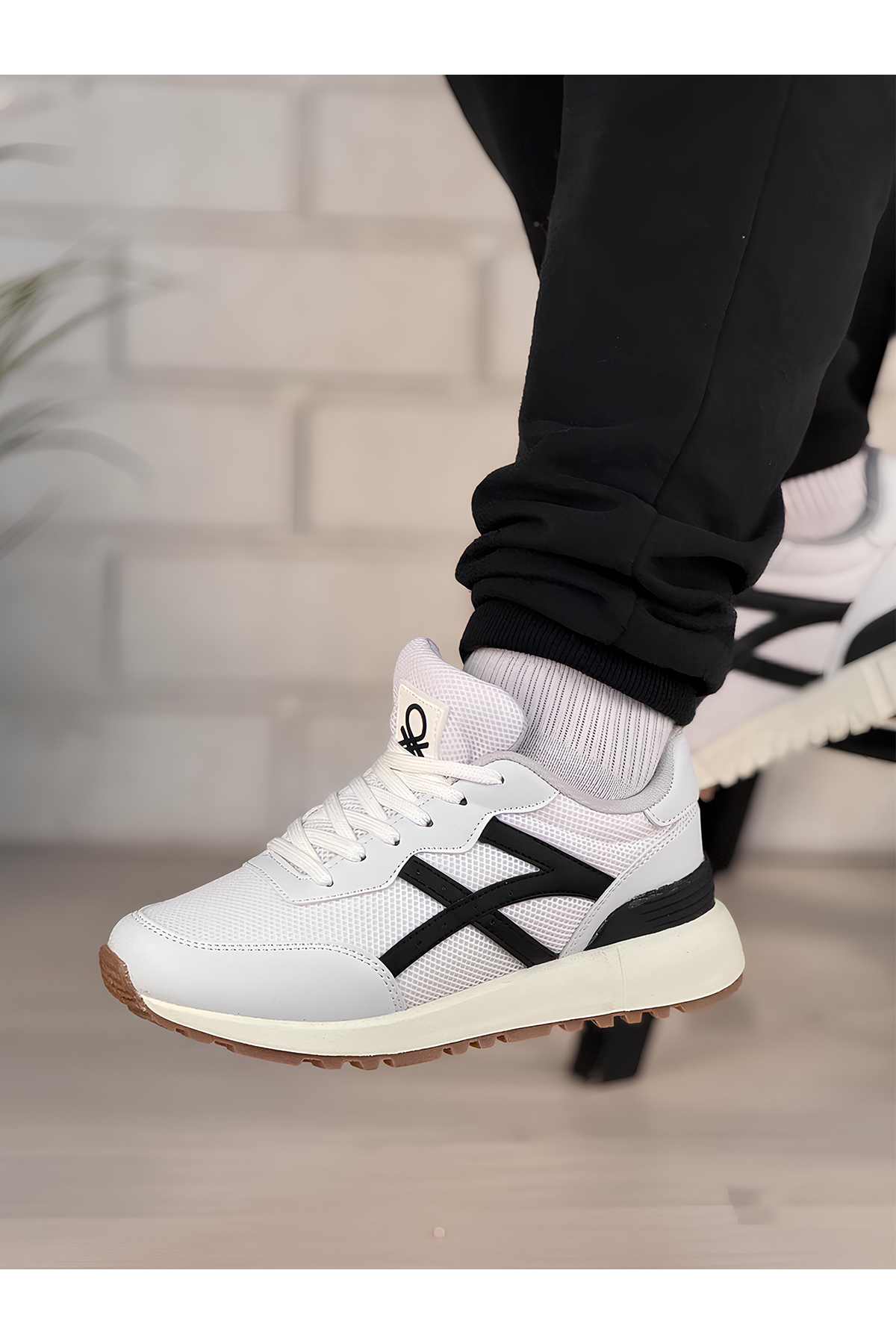 Unısex Sneaker Ayakkabı Beyaz Siyah - Görsel 3