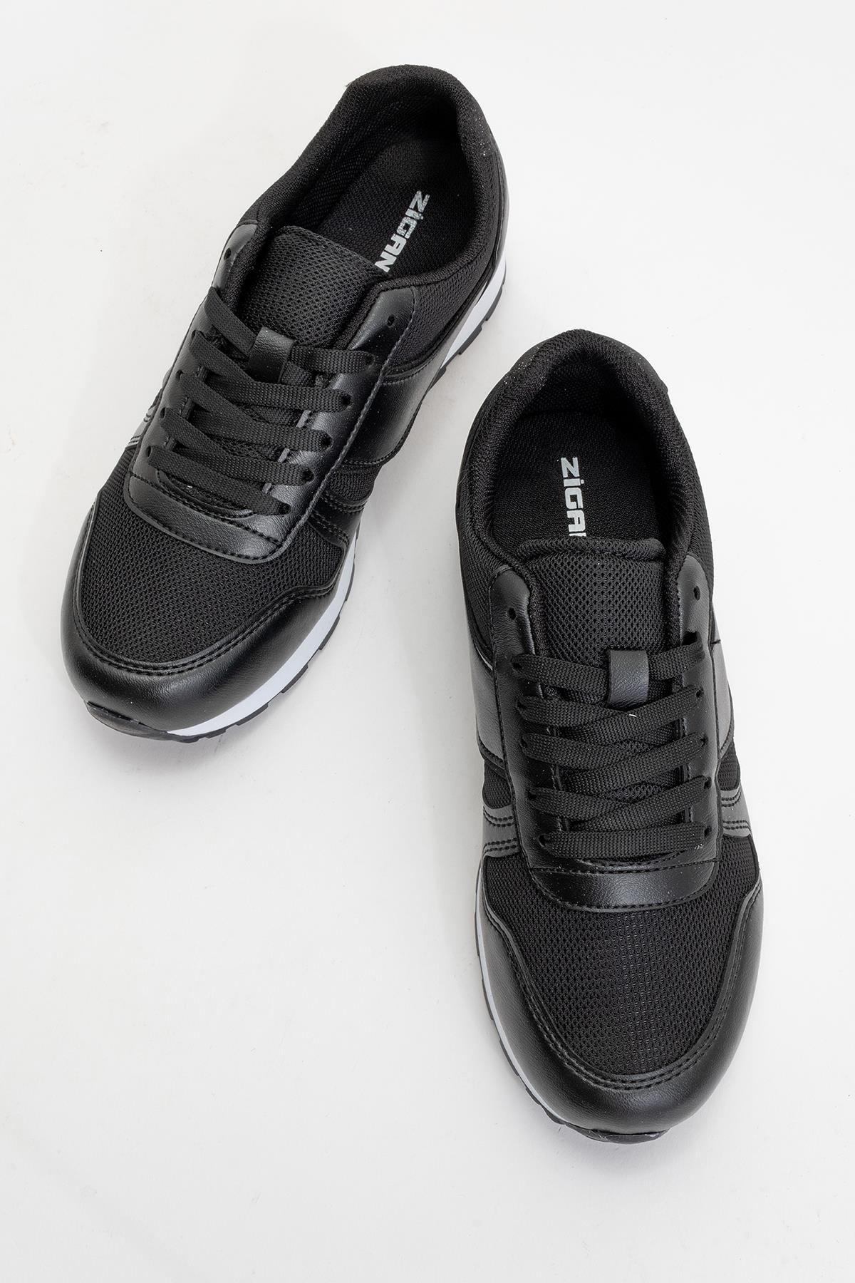 Kadın Anorak Bağcıklı Spor Ayakkabı SİYAH BEYAZ - Görsel 6