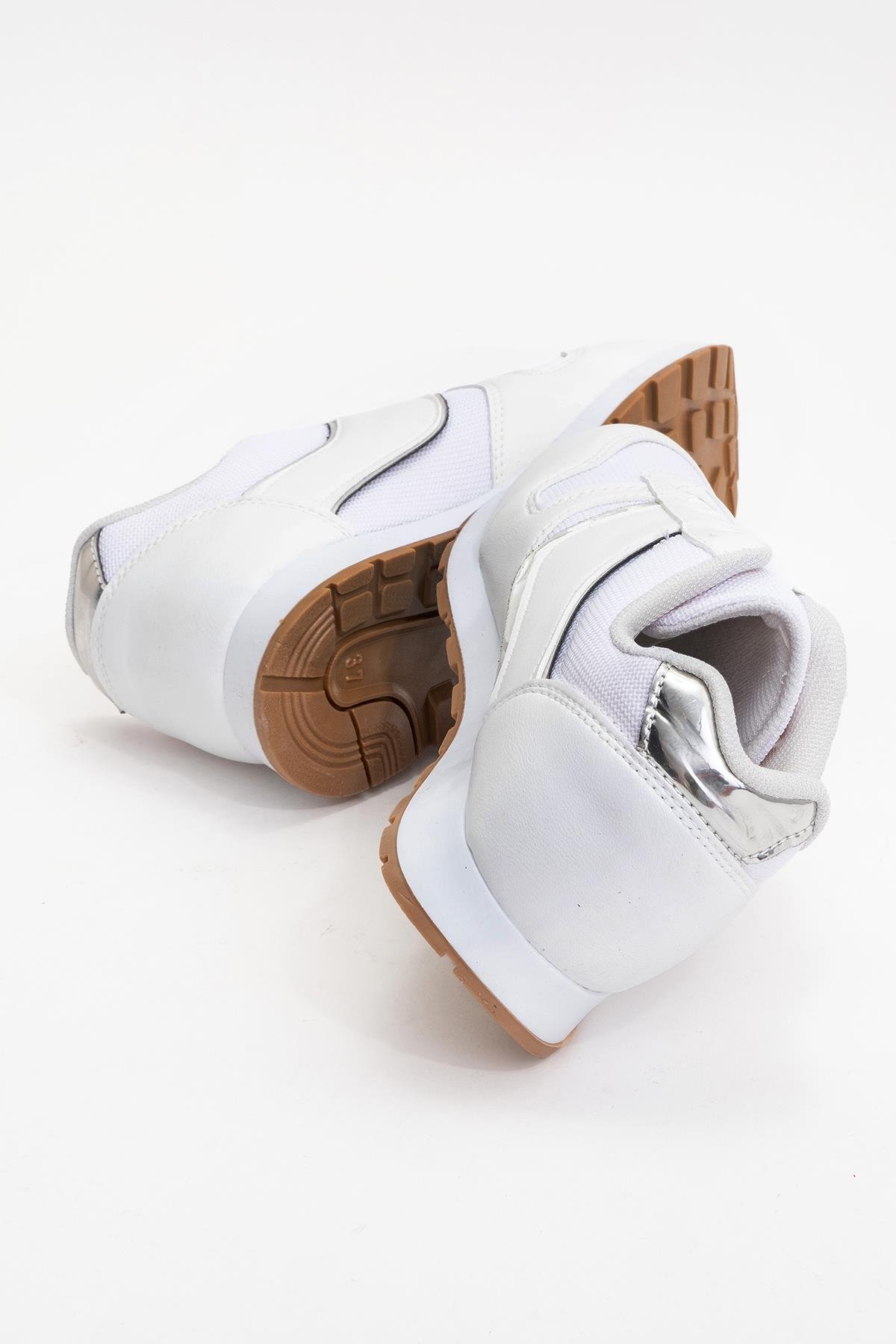 Kadın Anorak Bağcıklı Spor Ayakkabı BEYAZ BEYAZ - Görsel 5