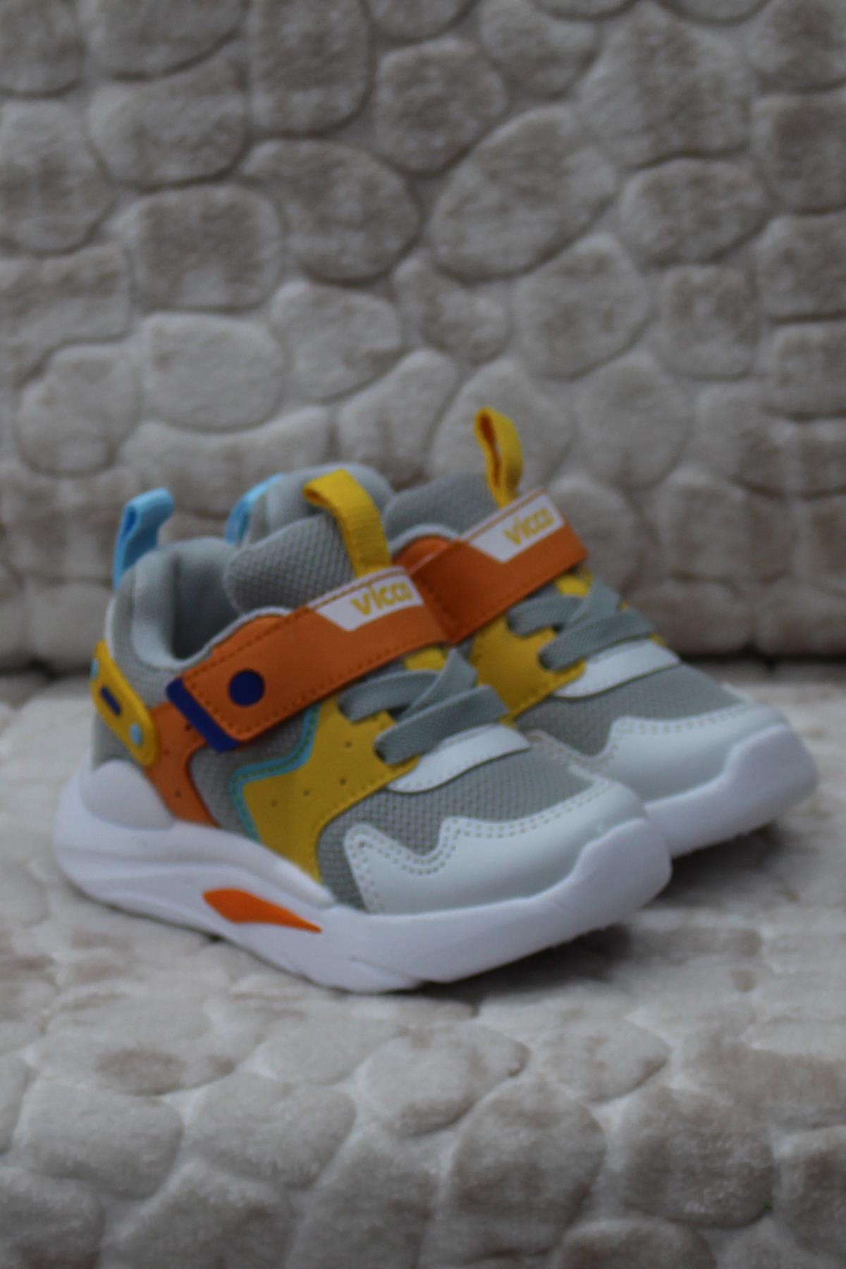 346.B24Y.127 Bridy Gri Anatomik Hafif Rahat Erkek Çocuk Ayakkabı - Görsel 2