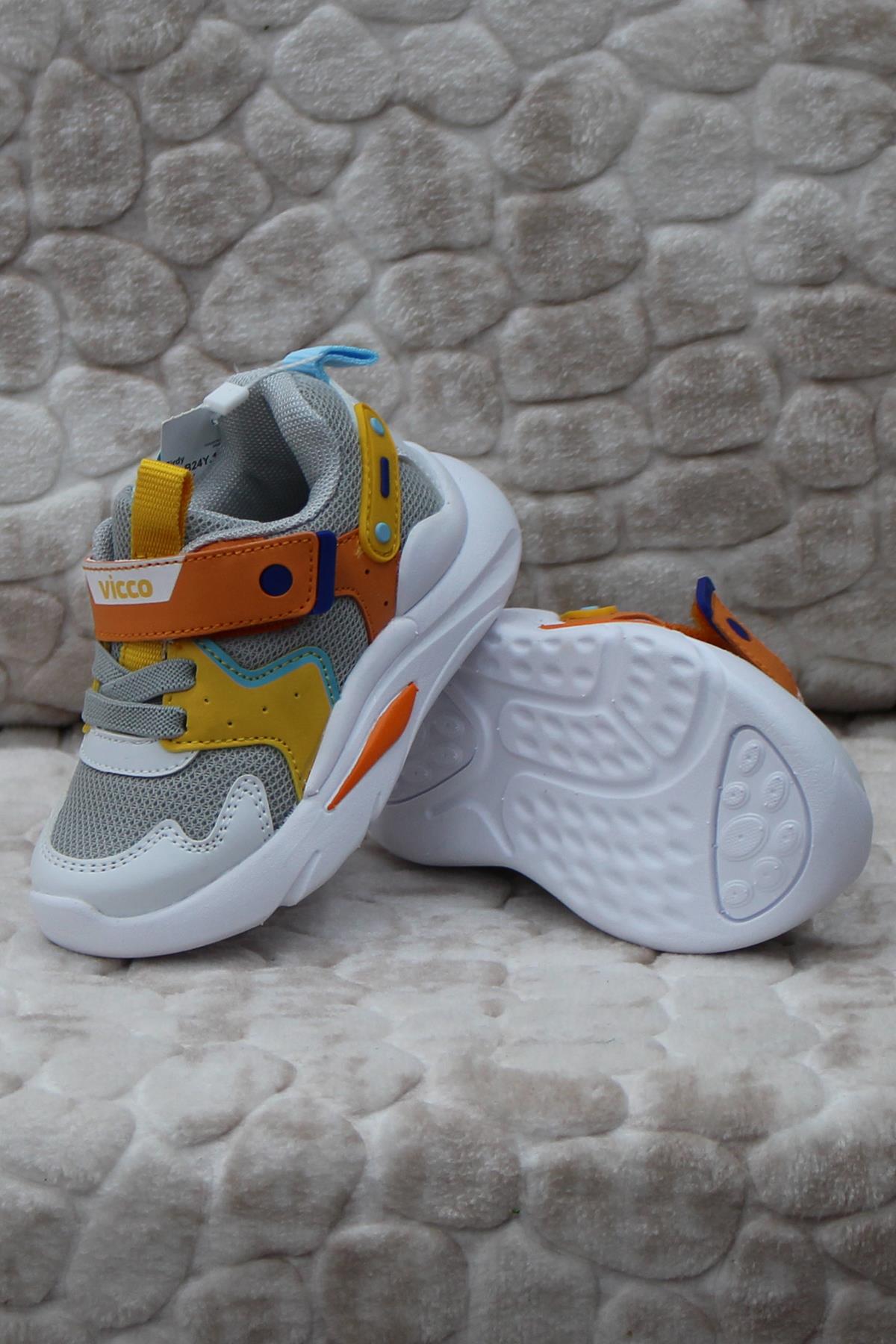 346.B24Y.127 Bridy Gri Anatomik Hafif Rahat Erkek Çocuk Ayakkabı - Görsel 5