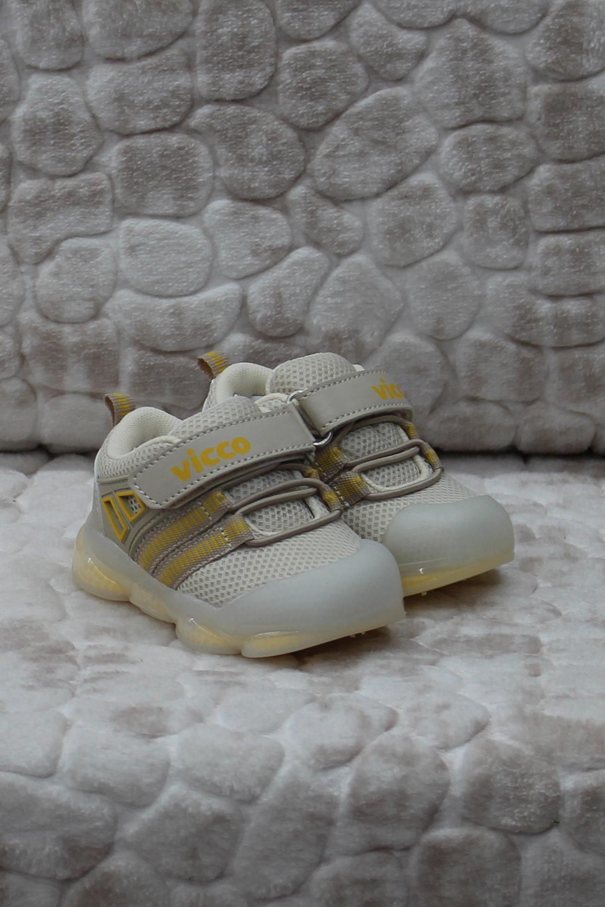 346.E24Y.150 Orante Bej Esnek Işıklı İlk Adım Çocuk Ayakkabı - Görsel 2