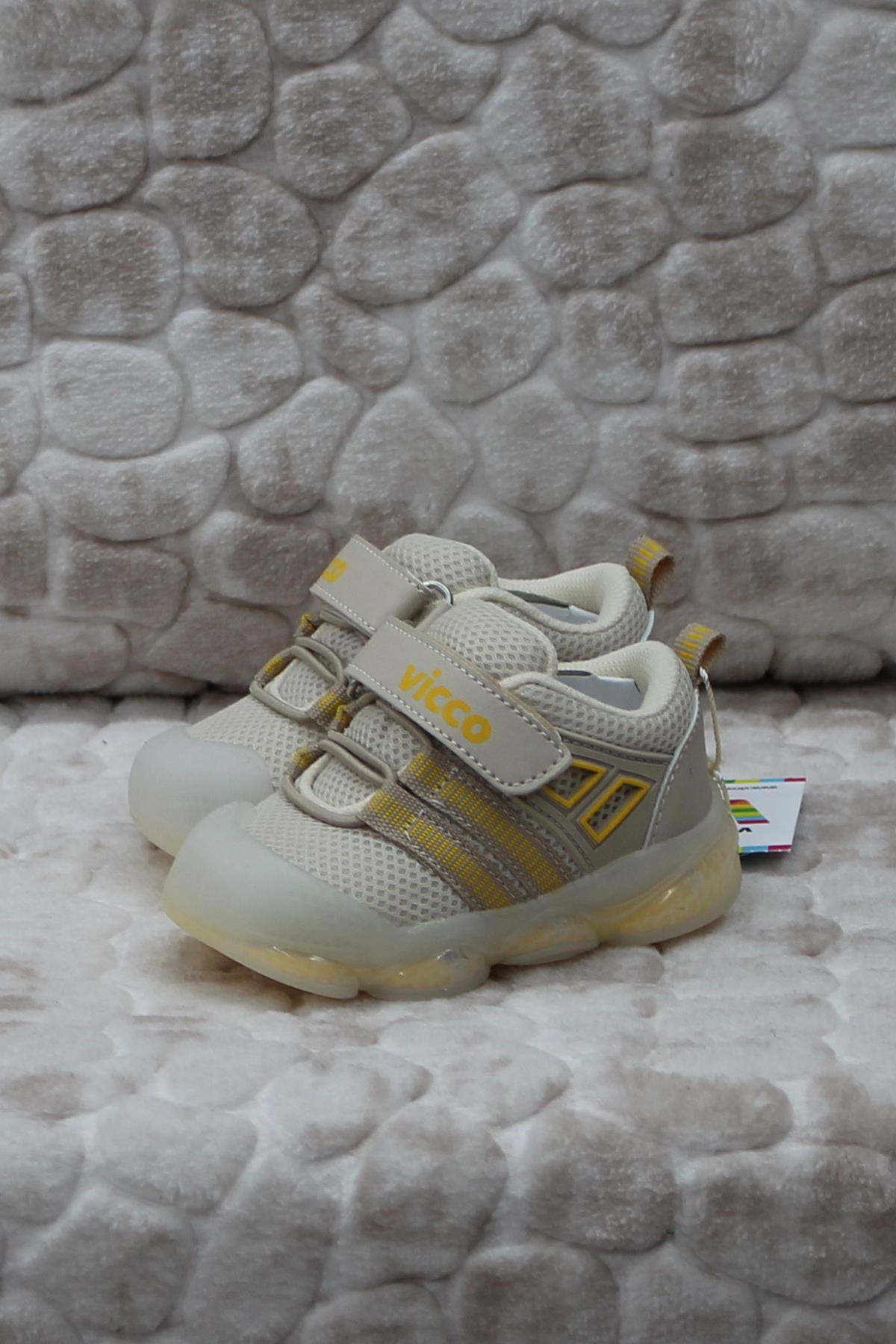 346.E24Y.150 Orante Bej Esnek Işıklı İlk Adım Çocuk Ayakkabı - Görsel 3